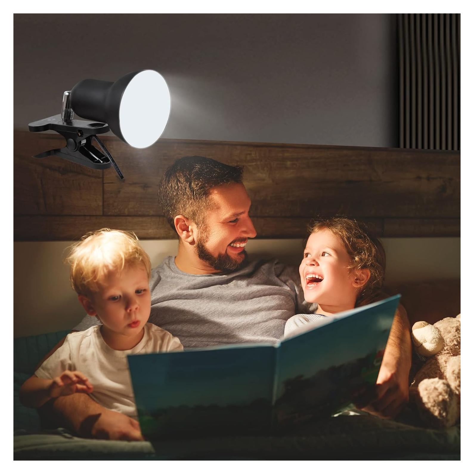 Lámpara de Clip LED RONG&LAN SUN-88 Ajustable 360° Negra