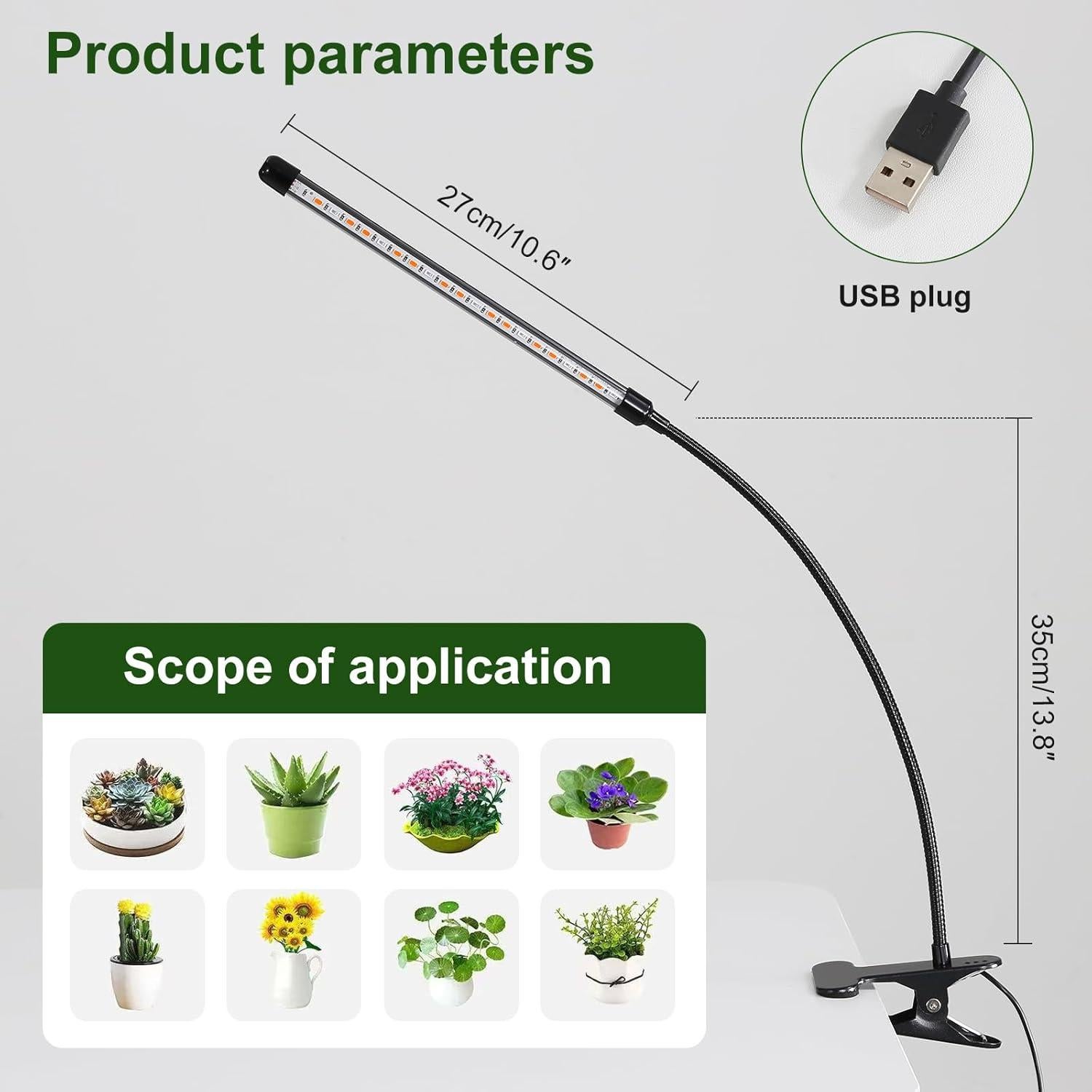 Luz de Cultivo LED BS&S 20W con Temporizador y Dimmable