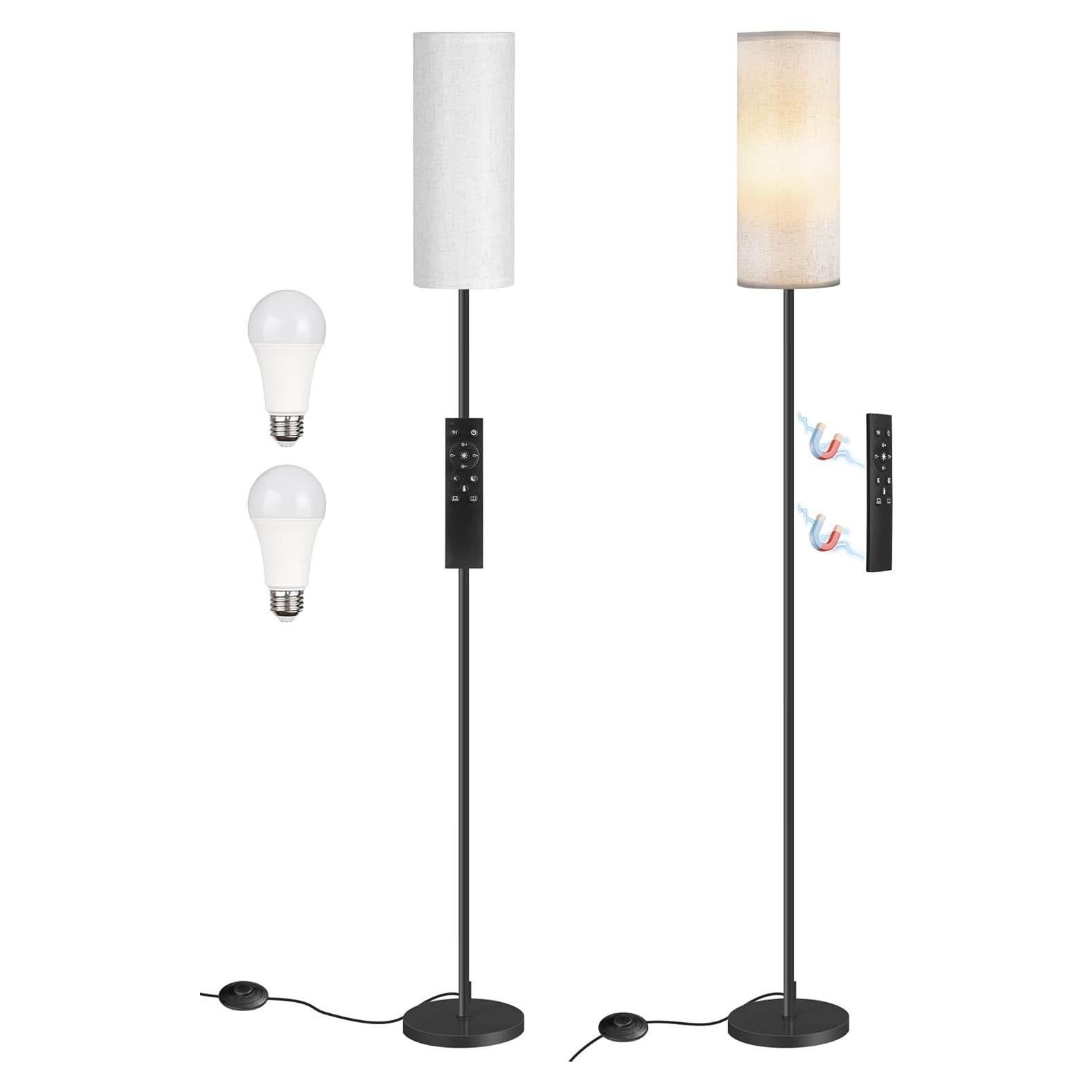 2 Lámparas de Pie Regulables GOEBLESON 66" LED 10W Control Remoto