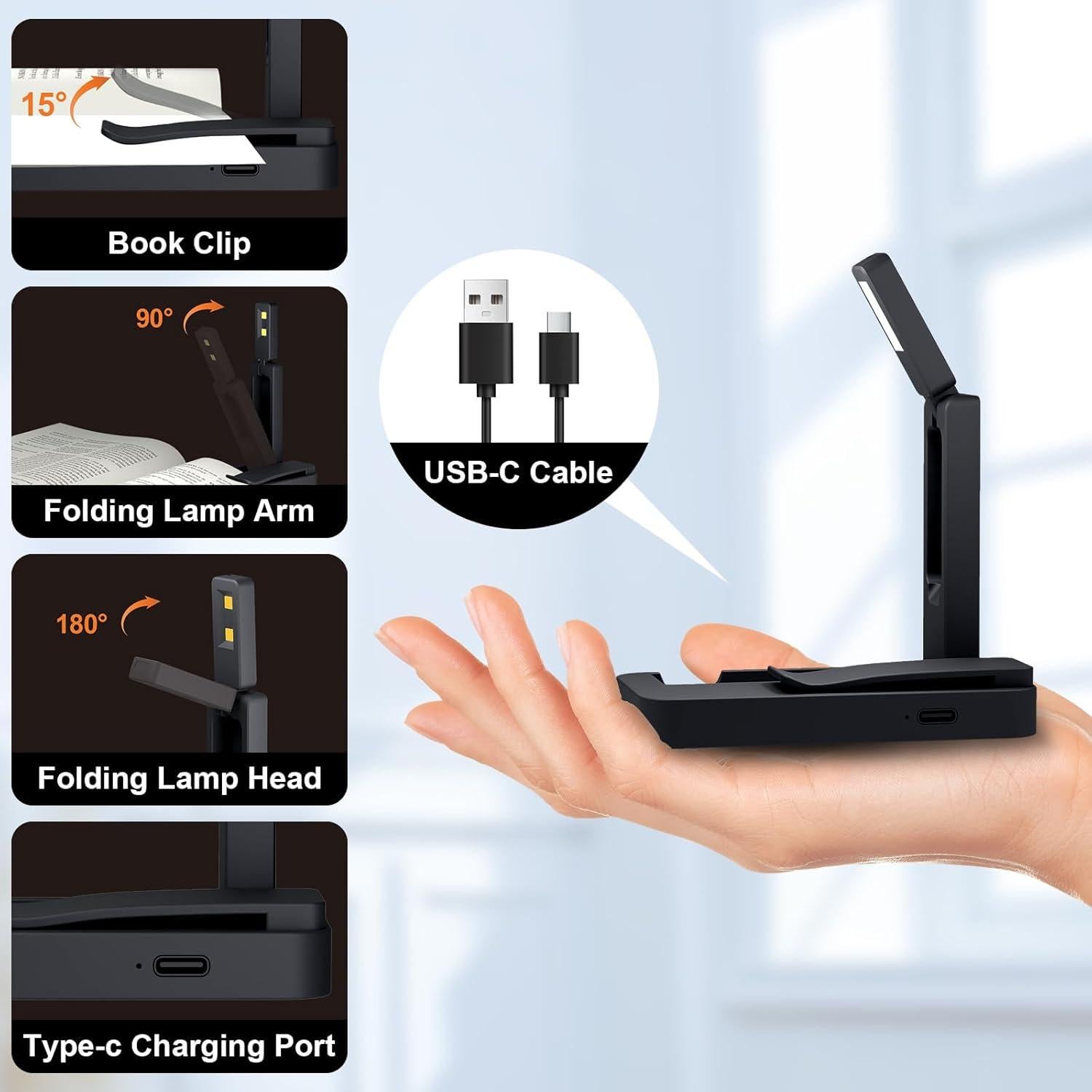 Lámpara de Lectura Recargable NEWZCLA 2 Pack Clip-On LED