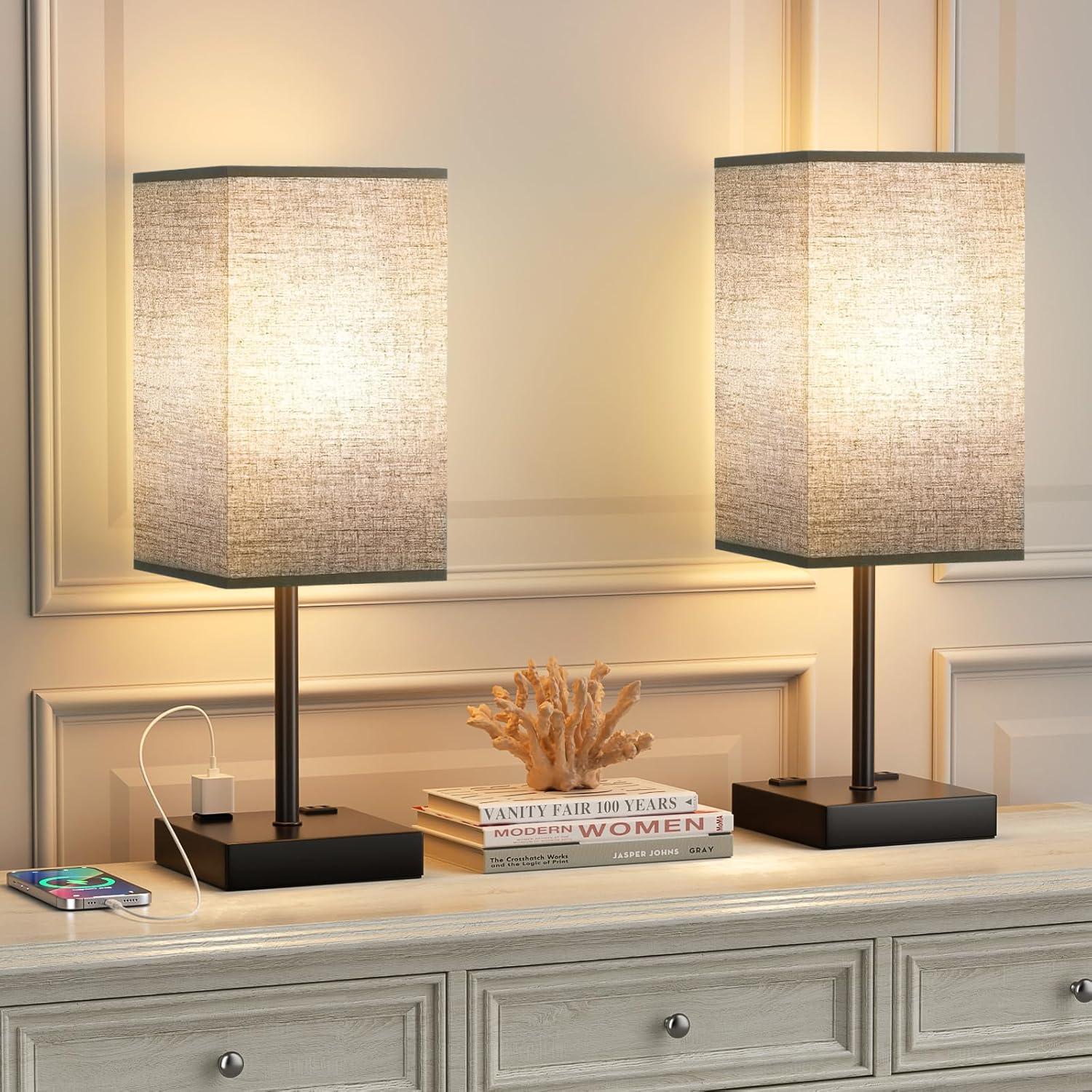 Set de 2 Lámparas de Noche Aooshine Negras 44.2 cm