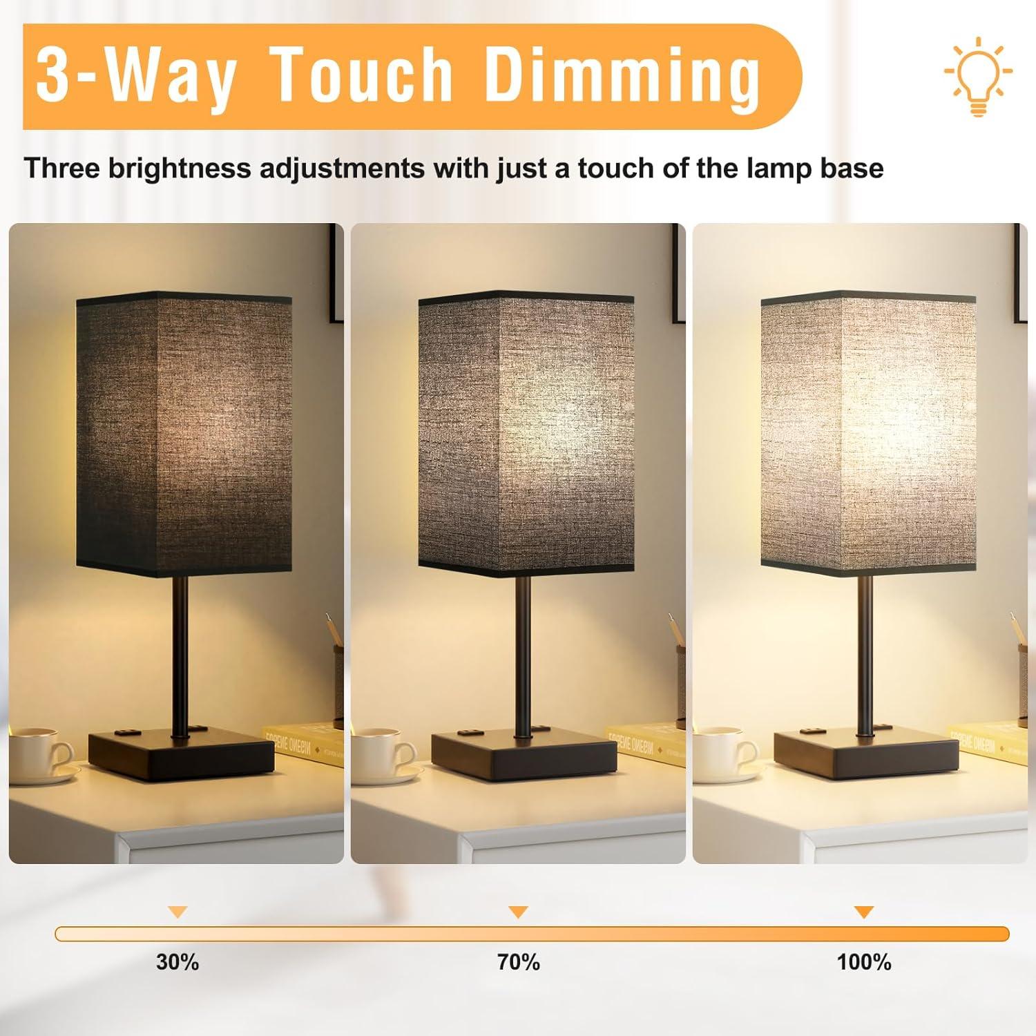 Set de 2 Lámparas de Noche Aooshine Negras 44.2 cm