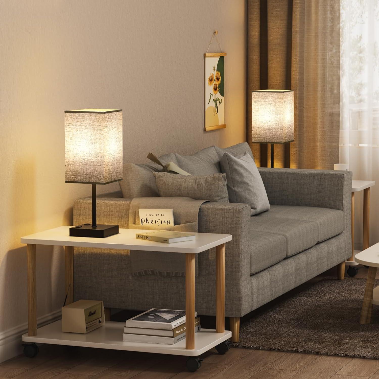 Set de 2 Lámparas de Noche Aooshine Negras 44.2 cm