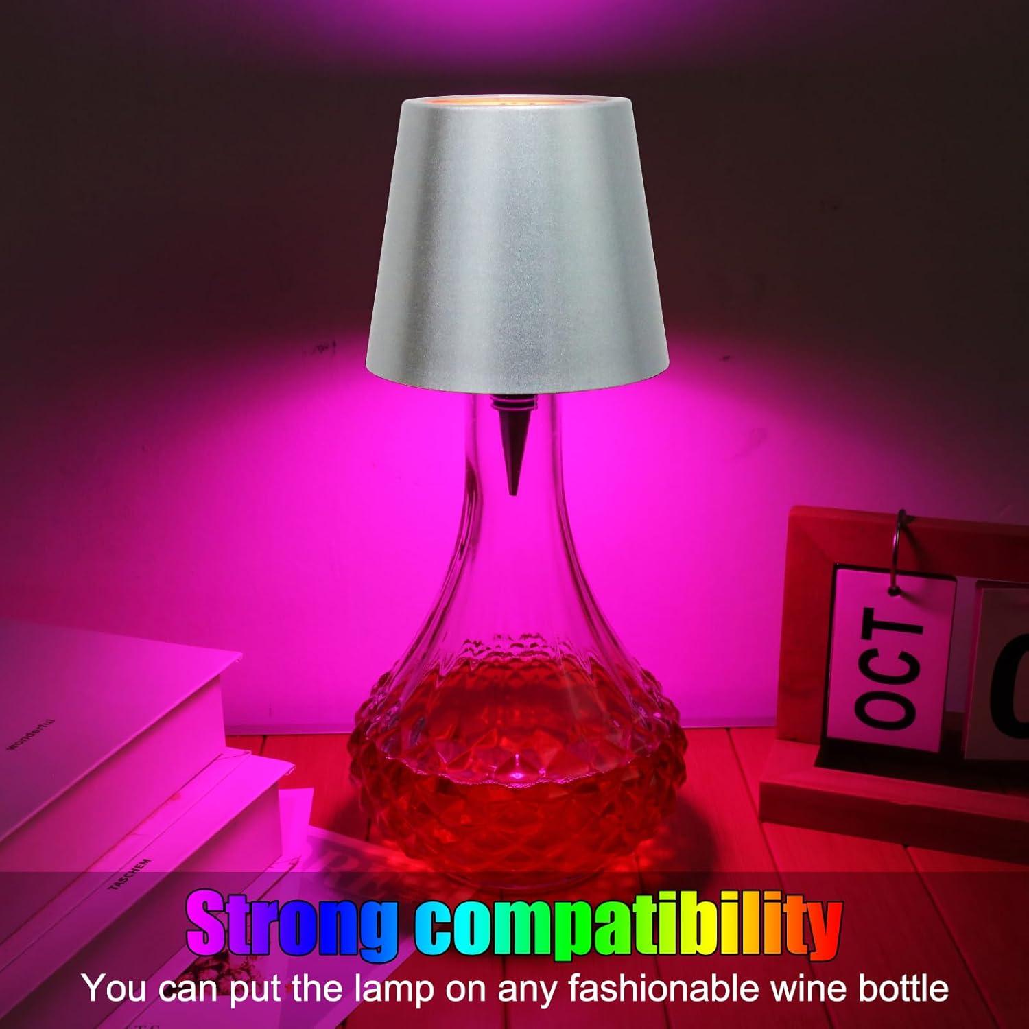 Lámpara de Botella Inalámbrica RGB con Control Remoto 2500mAh