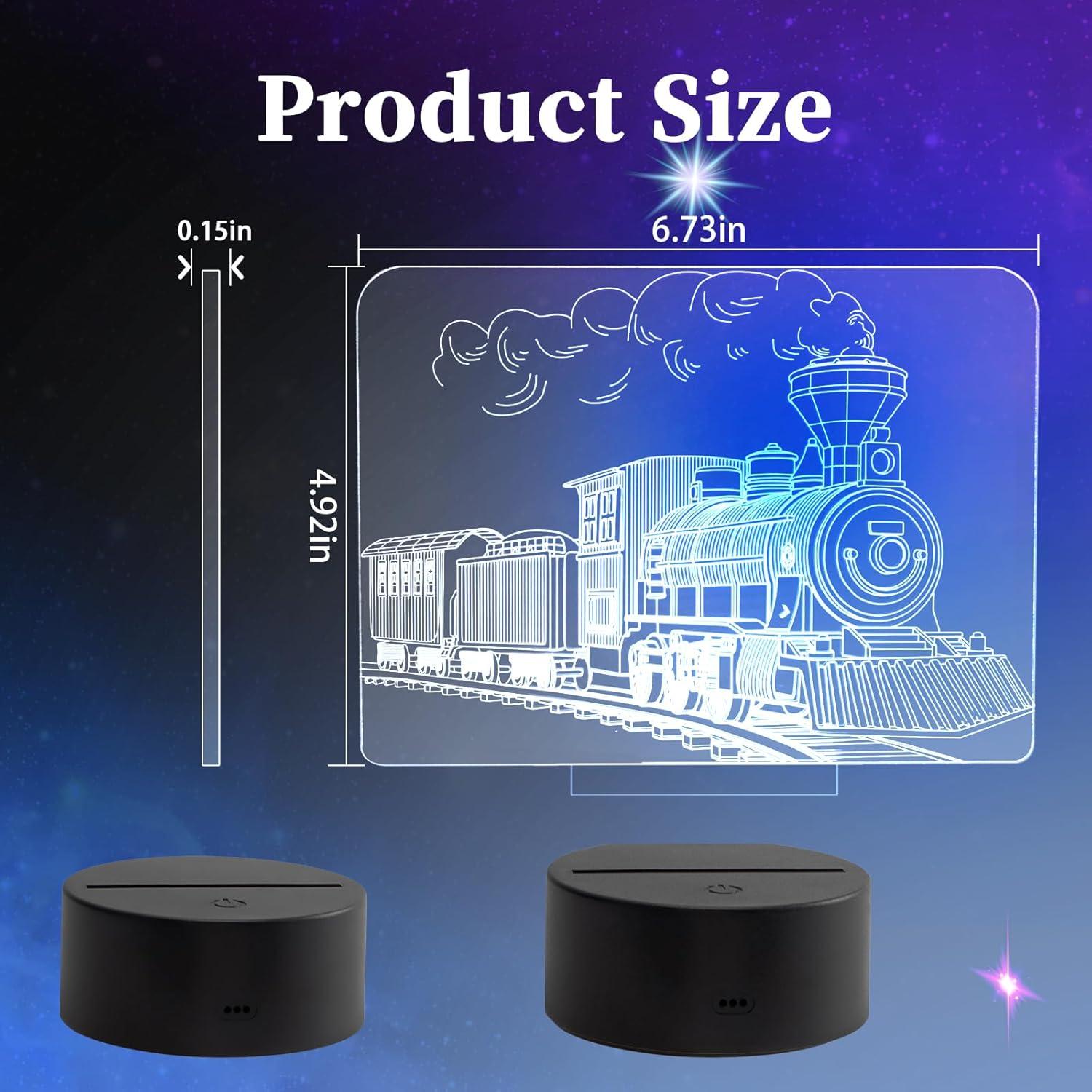 Luz Nocturna 3D Tren de Vapor Oboist con Control Remoto