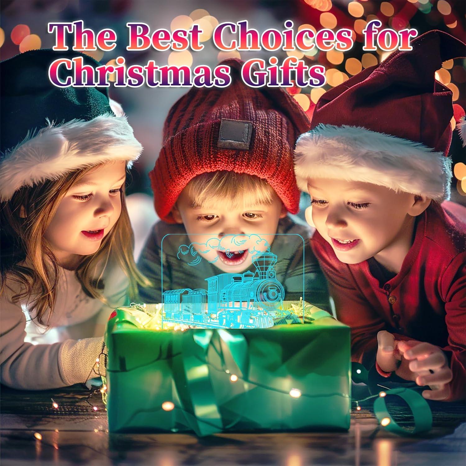 Luz Nocturna 3D Tren de Vapor Oboist con Control Remoto