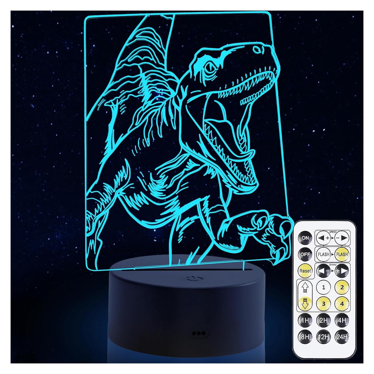 Luz Nocturna LED 3D Dinosaurio Oboist con Control Remoto