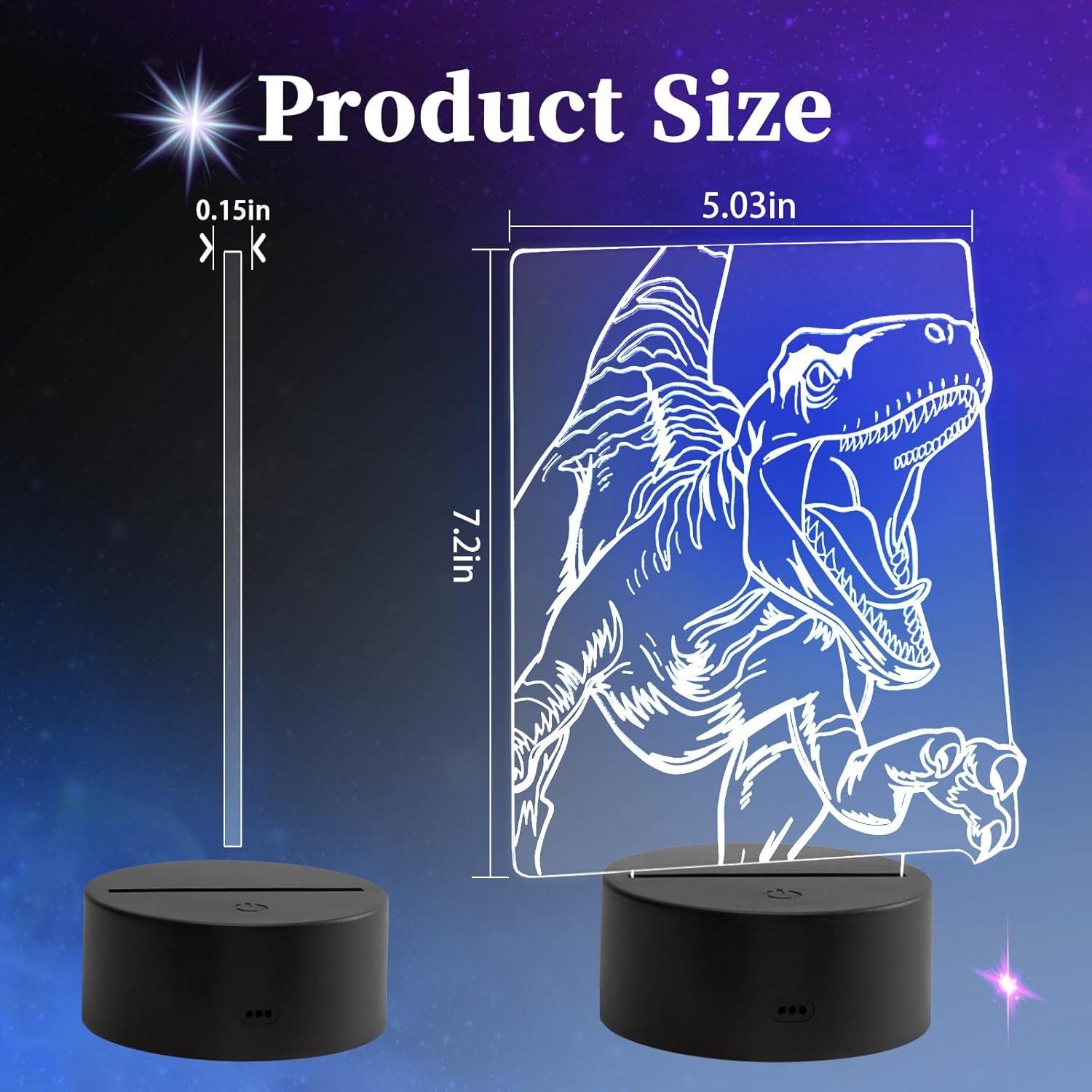 Luz Nocturna LED 3D Dinosaurio Oboist con Control Remoto