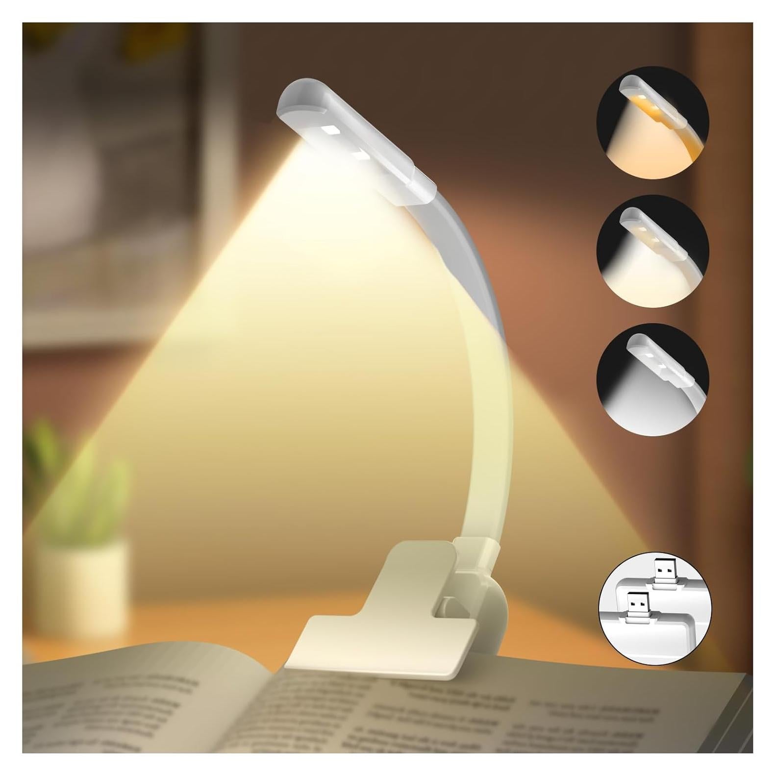 Luz de Lectura Recargable USB YouZhanDeng Blanca 3 Colores