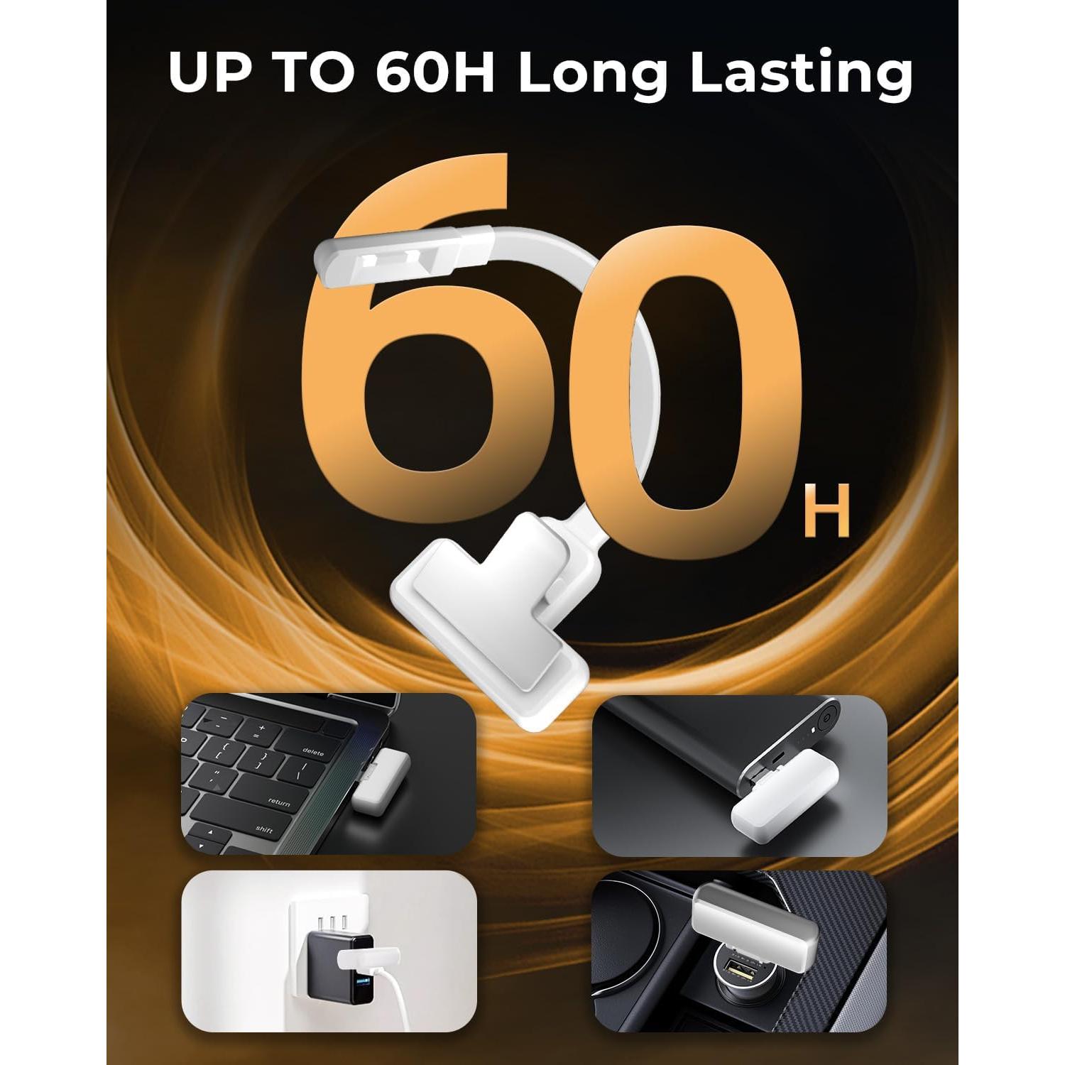 Luz de Lectura Recargable USB YouZhanDeng Blanca 3 Colores