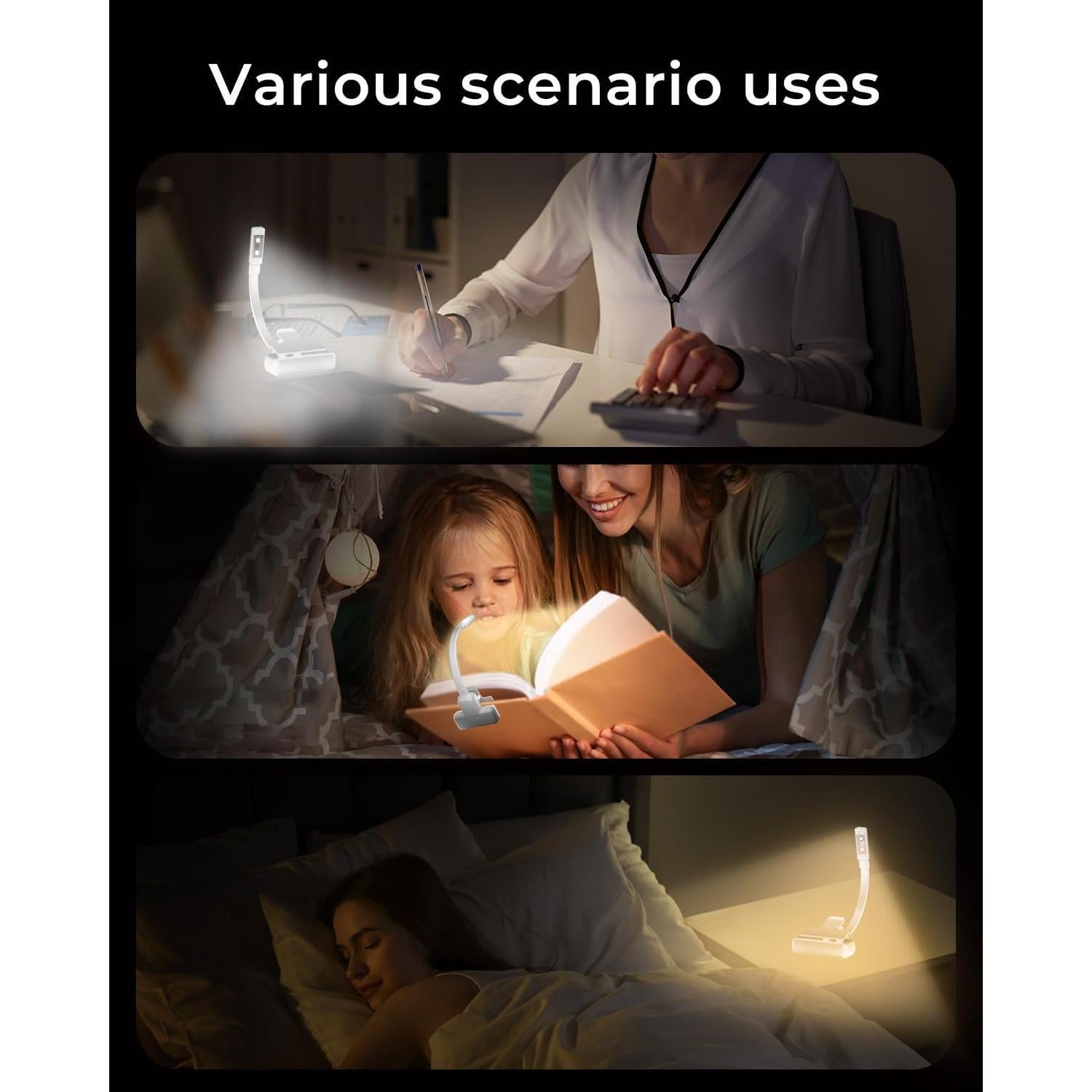 Luz de Lectura Recargable USB YouZhanDeng Blanca 3 Colores