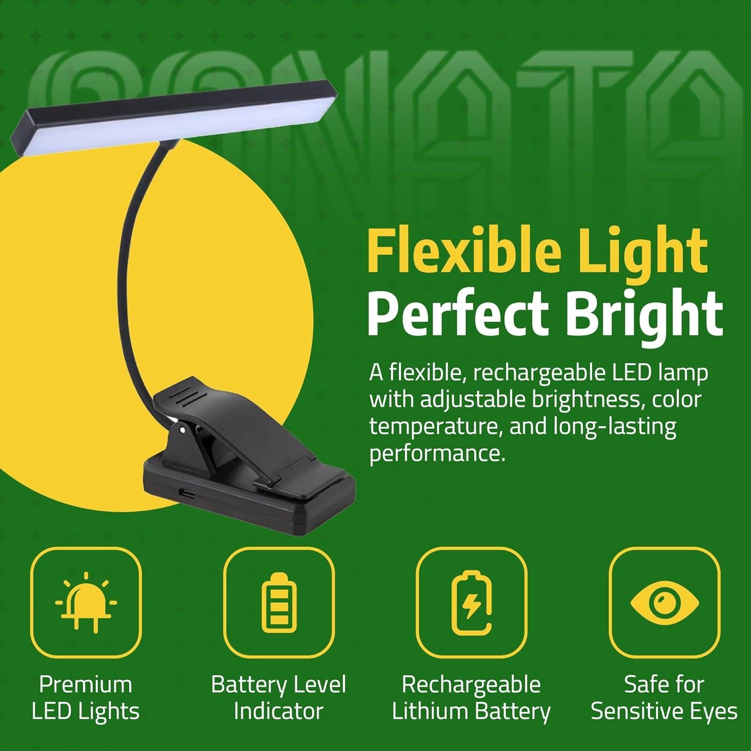 Luz de Atril Musical MSL2024 - Lámpara de Piano Recargable USB-C