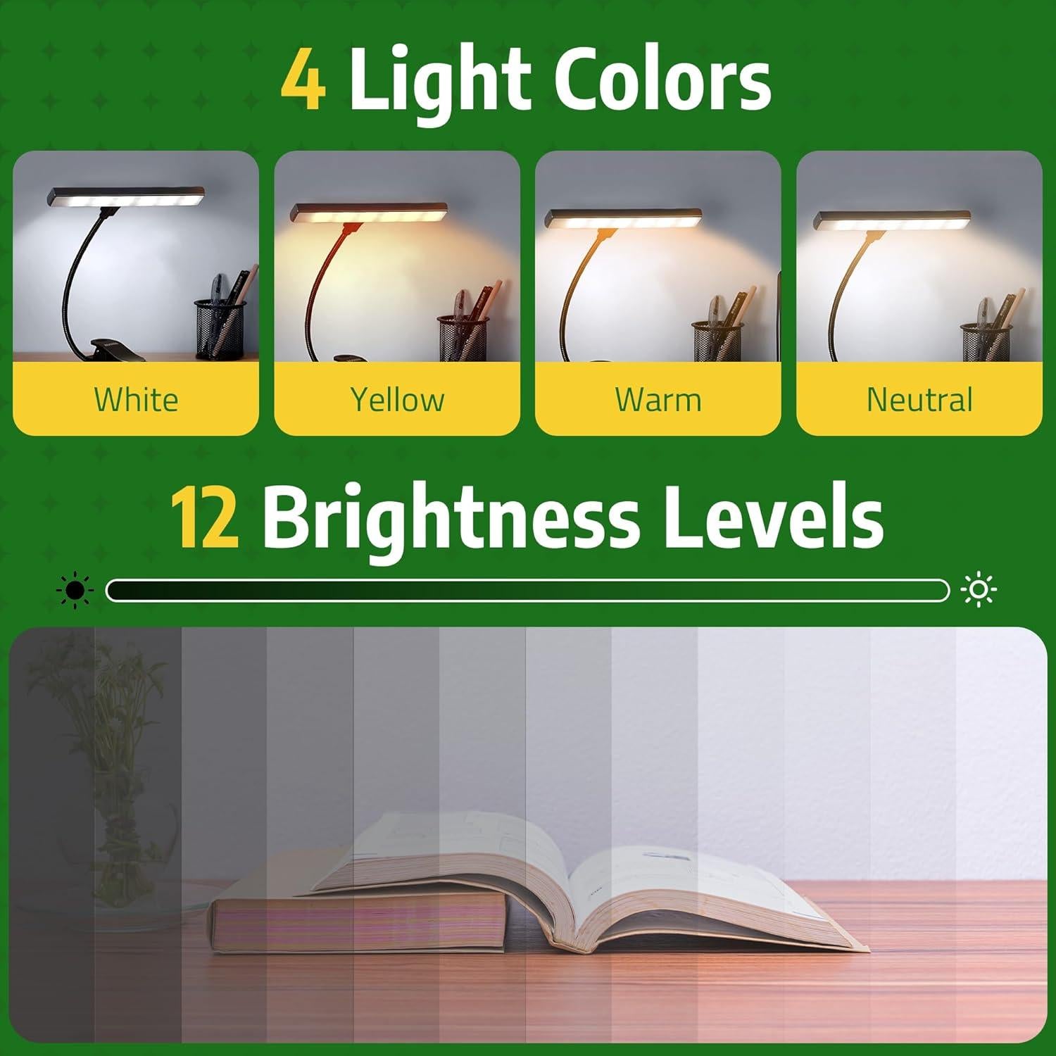 Luz de Atril Musical MSL2024 - Lámpara de Piano Recargable USB-C