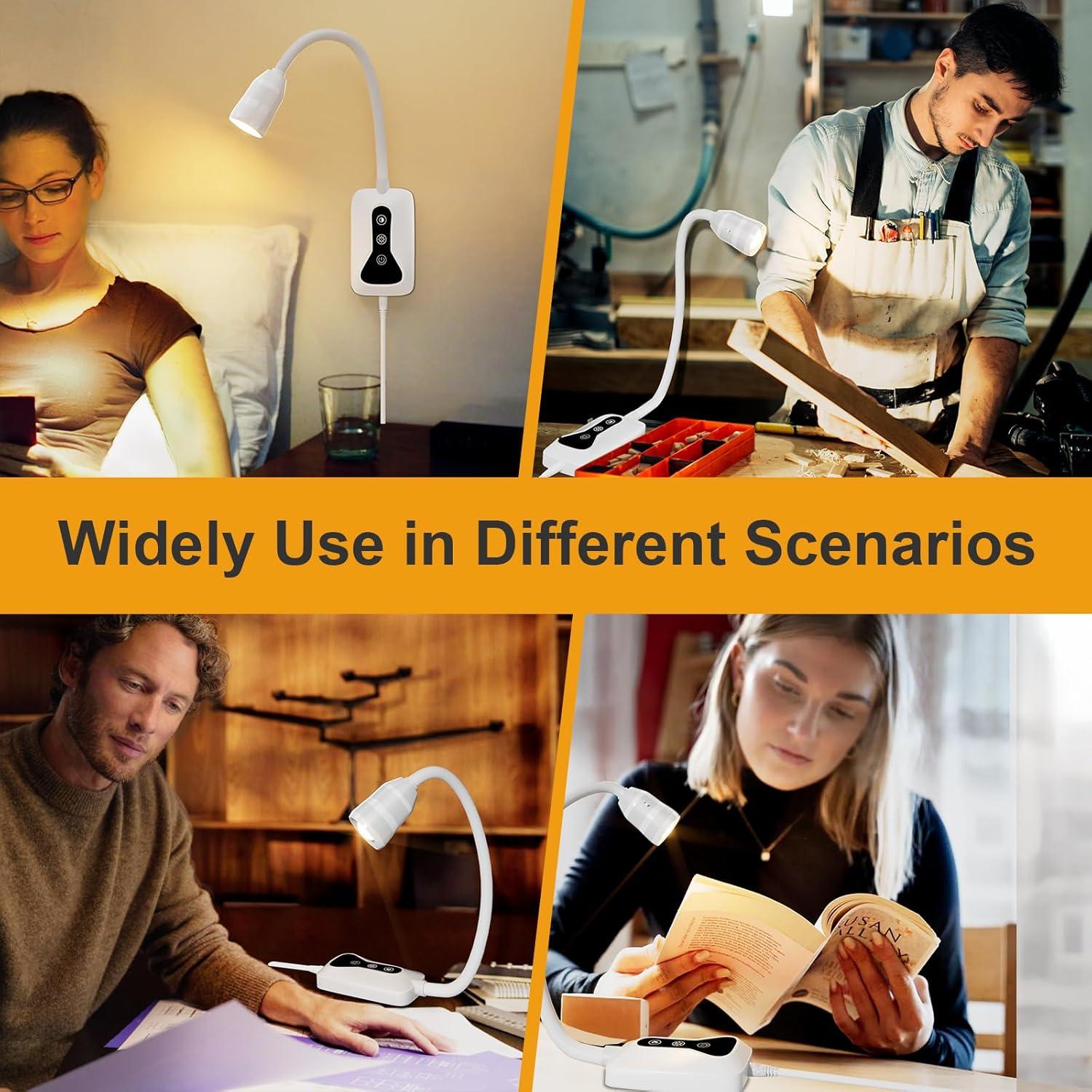 Luz de Lectura Montada en Pared HUAEU LED Regulable 2 Paquete