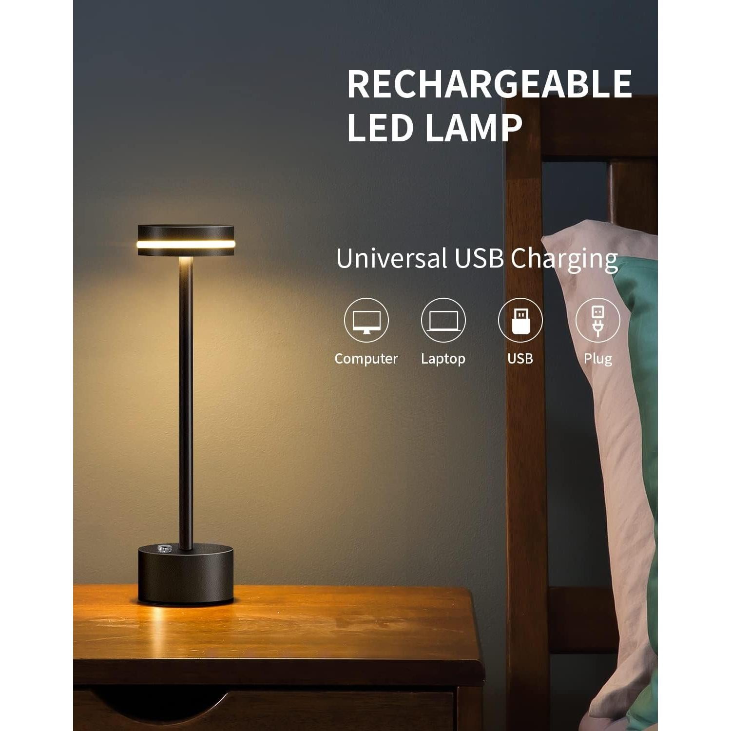 Juego de 2 Lámparas de Mesa Inalámbricas LED RH RUIVAST