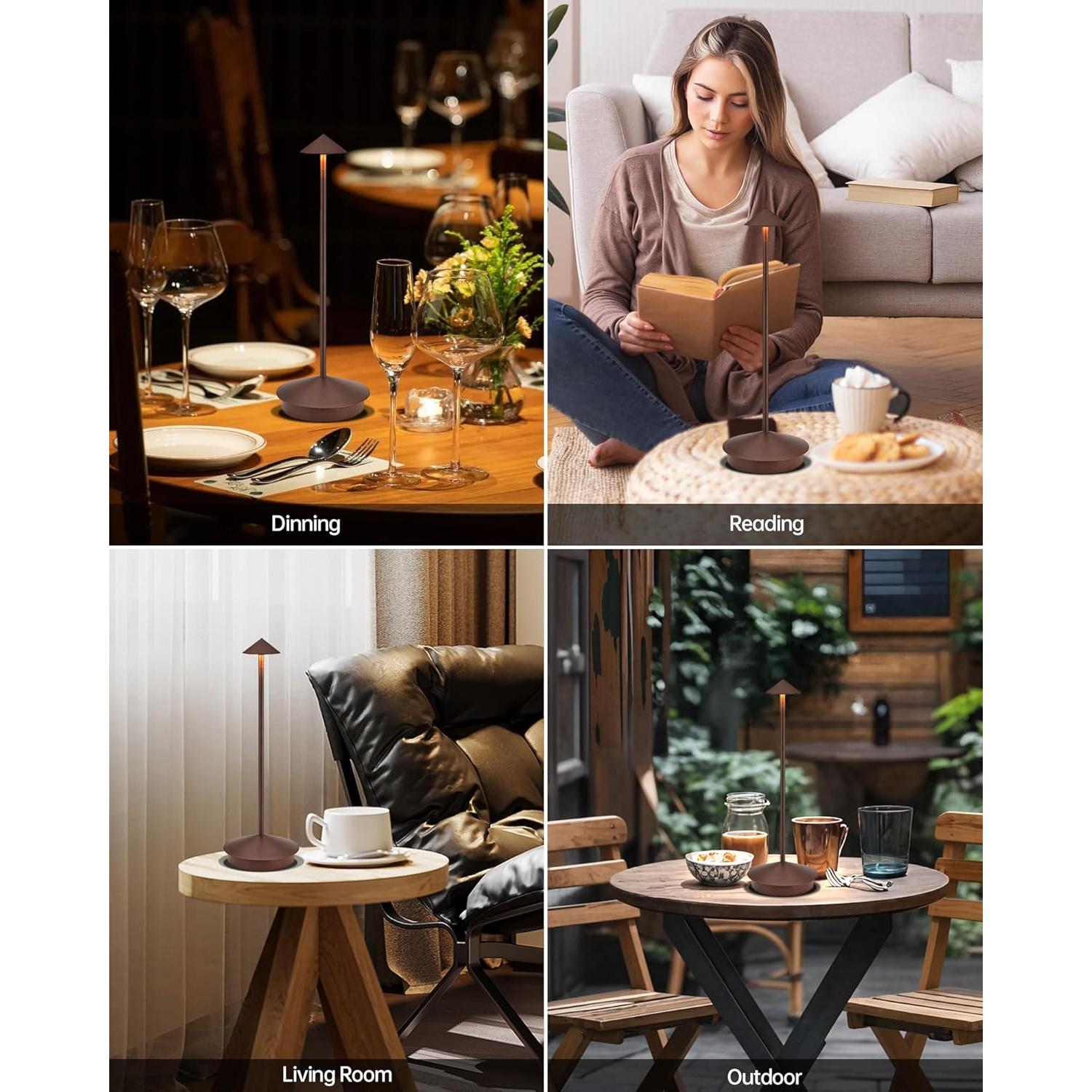 Lámpara de Mesa LED Inalámbrica XMINKDZA 6000mAh 2 Piezas