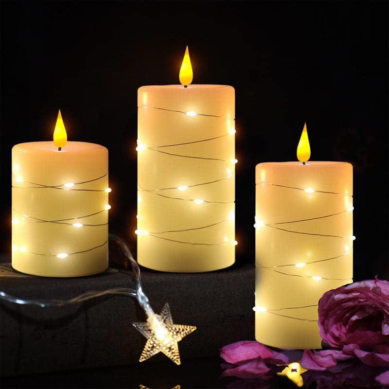 Juego de 3 Velas LED Recargables Sin Llama LEDHOLYT