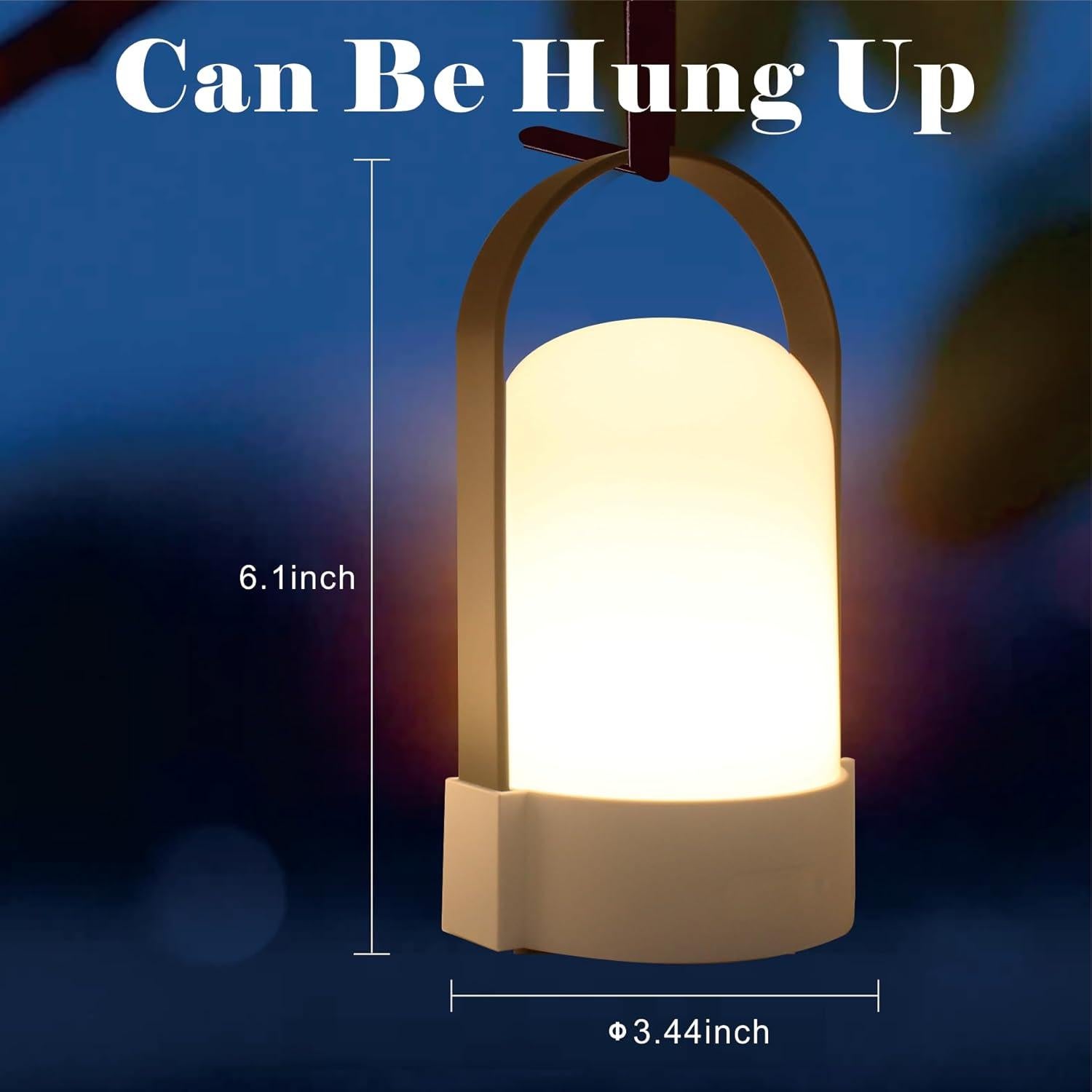 Lámpara LED portátil YONIKU IP44 recargable USB-C 600mAh