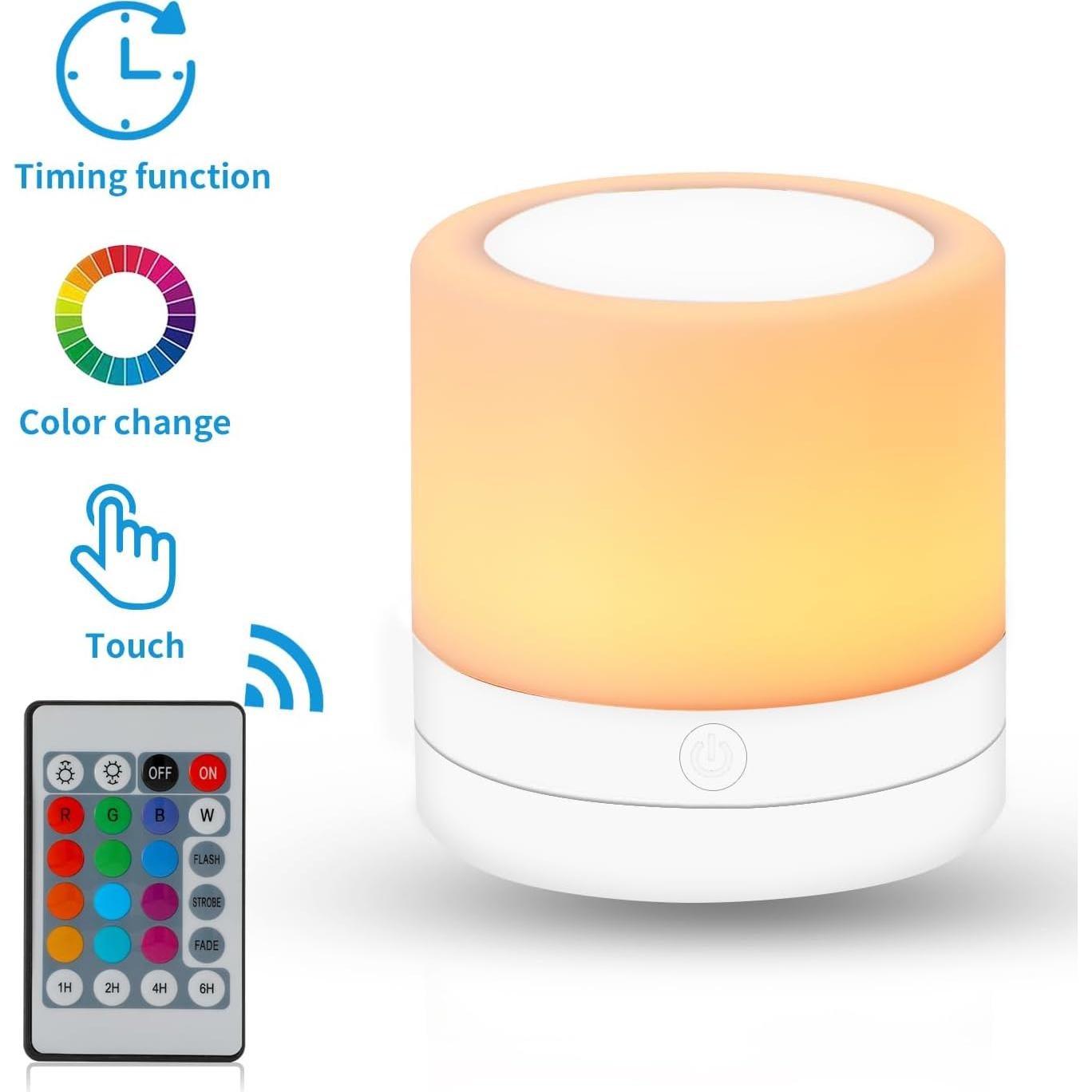 Luz Nocturna Recargable ERUN con Control Remoto y 13 Colores