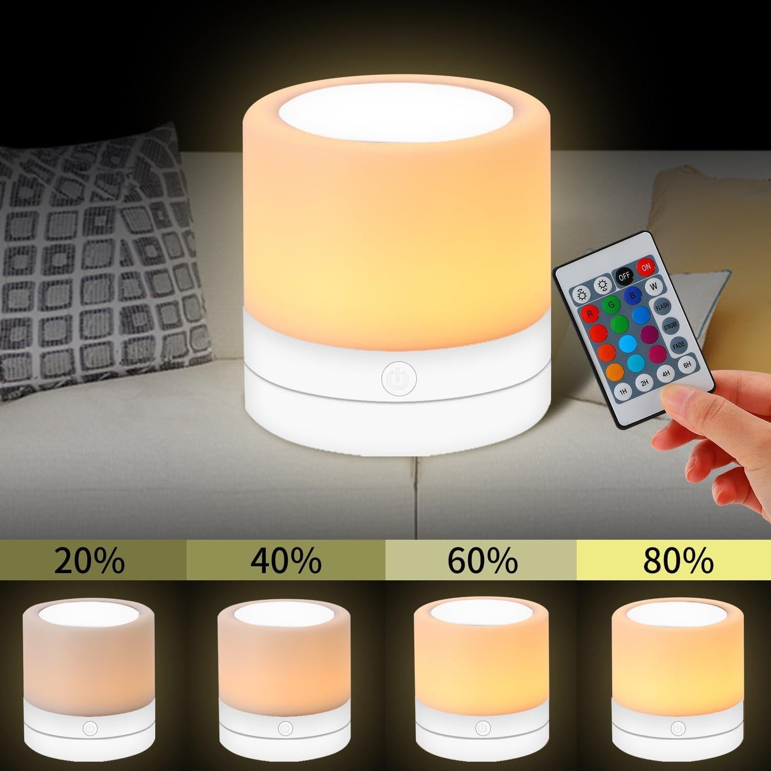 Luz Nocturna Recargable ERUN con Control Remoto y 13 Colores