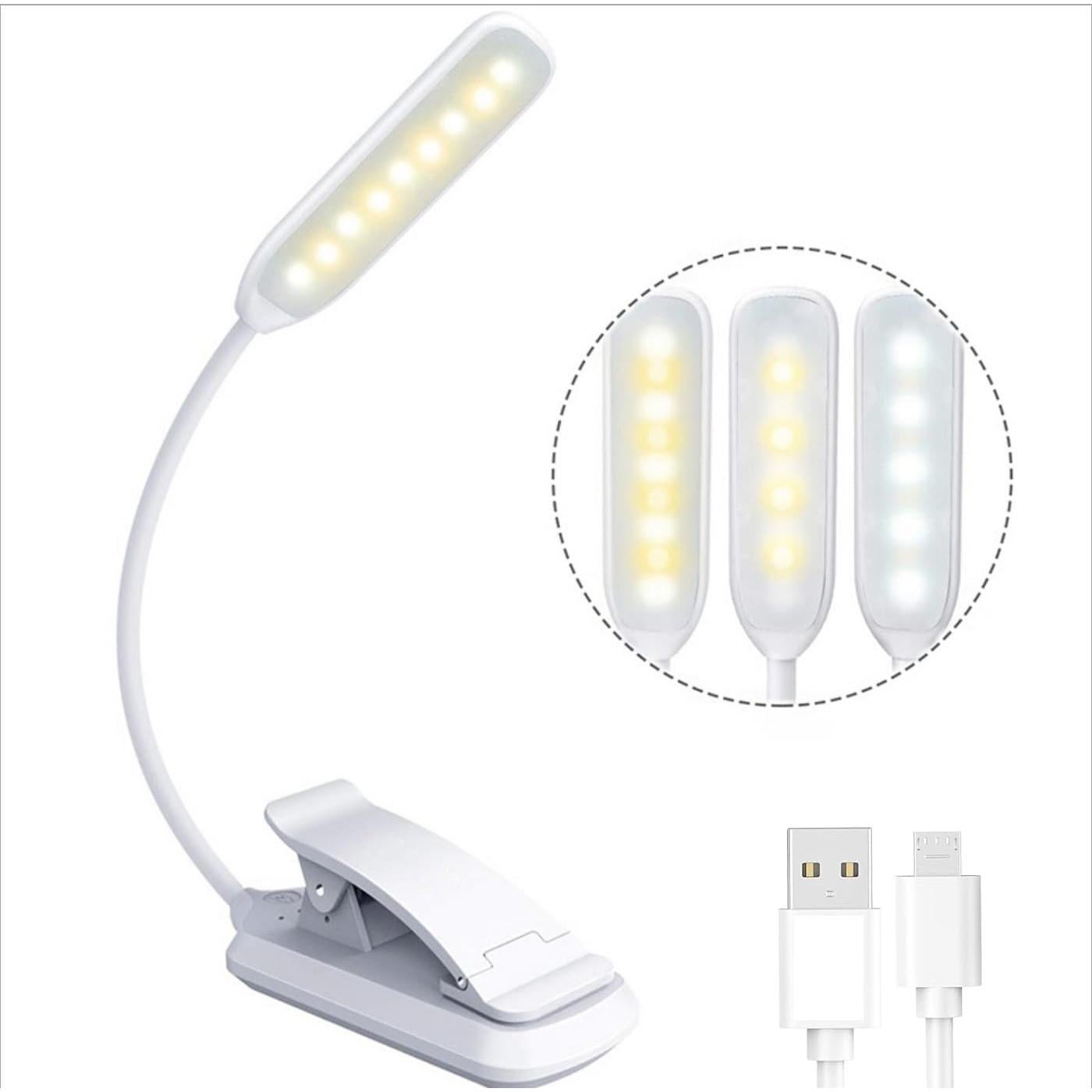 Luz de Lectura LED SZYQ BZ09-W Recargable USB 3 Modos