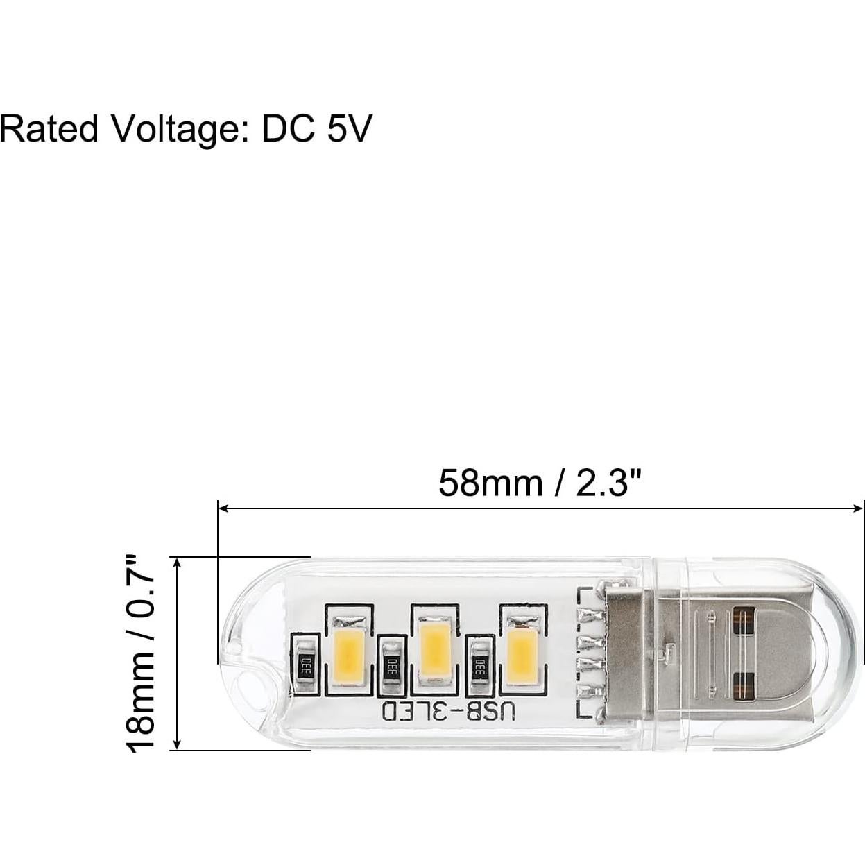 Luz Nocturna LED USB PATIKIL 6 Pcs Blanco Cálido 5V