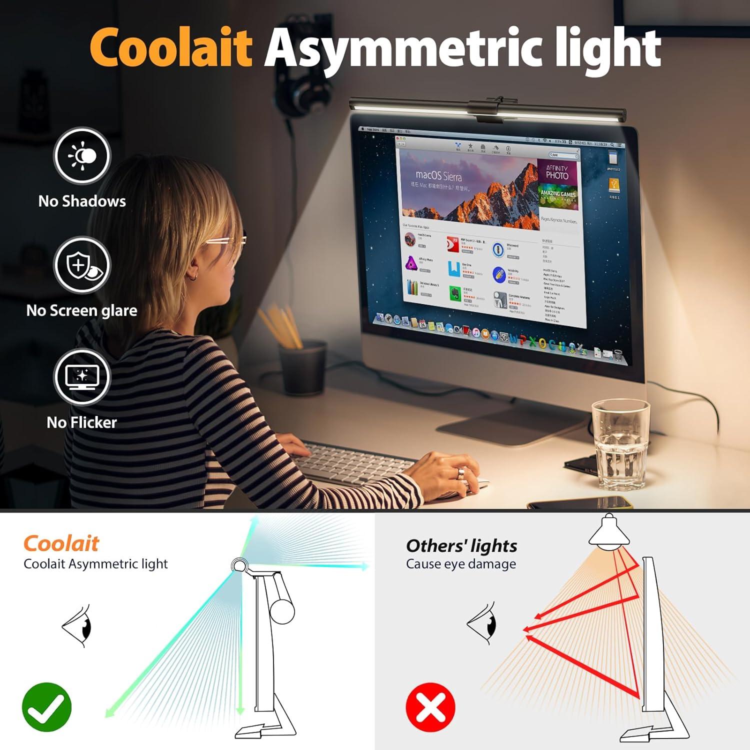 Barra de Luz de Monitor Coolait DW-Lamp-CK LED Ajustable