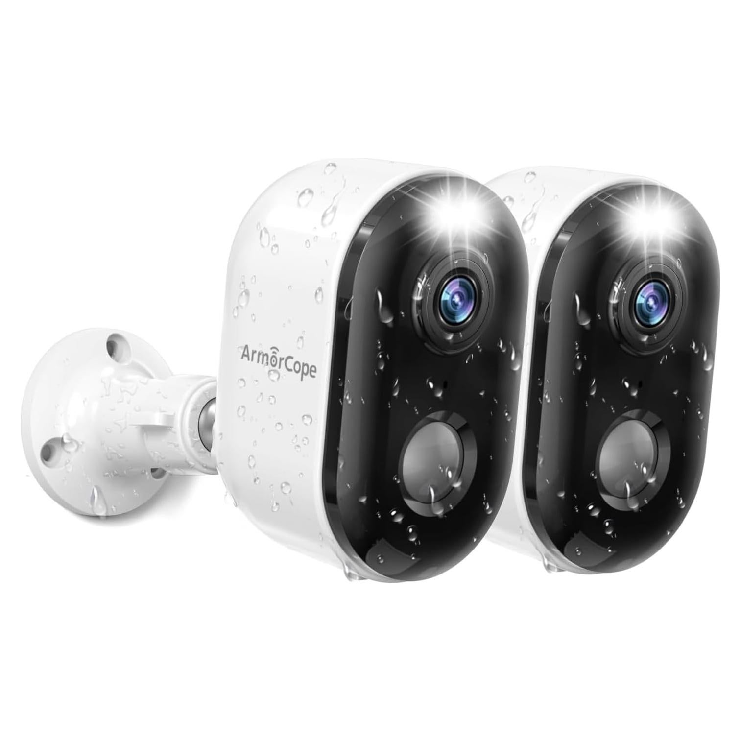 Cámaras de Seguridad WiFi Armorcope CG6C 2K Batería 2 Pzas