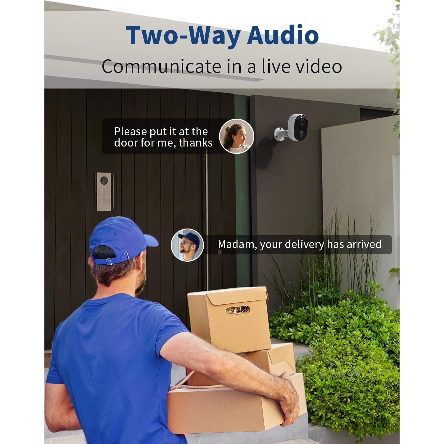 Cámaras de Seguridad WiFi Armorcope CG6C 2K Batería 2 Pzas