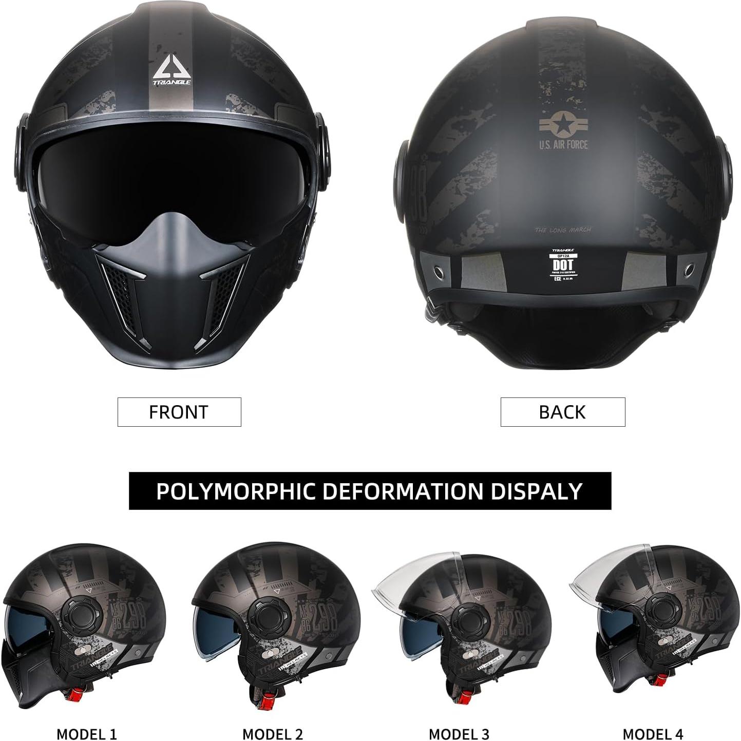 Casco Motocross TRIANGLE OP12A Visor Dual Amarillo