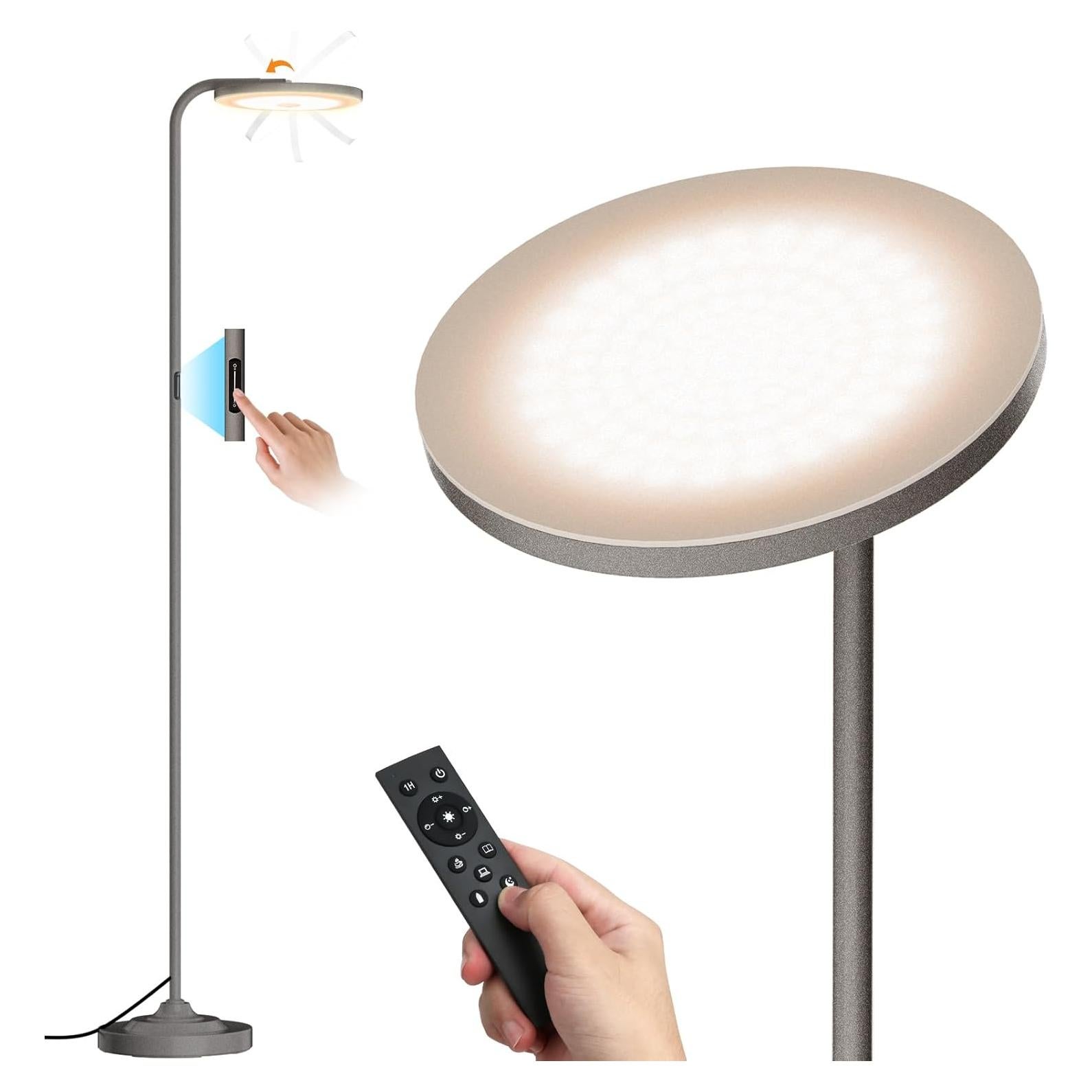 Lámpara de Pie LED SIBRILLE 36W Dimmable Gunmetal