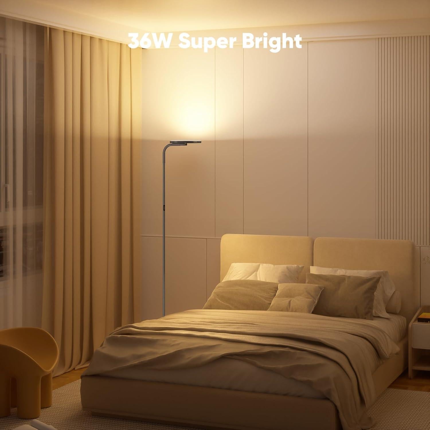 Lámpara de Pie LED SIBRILLE 36W Dimmable Gunmetal