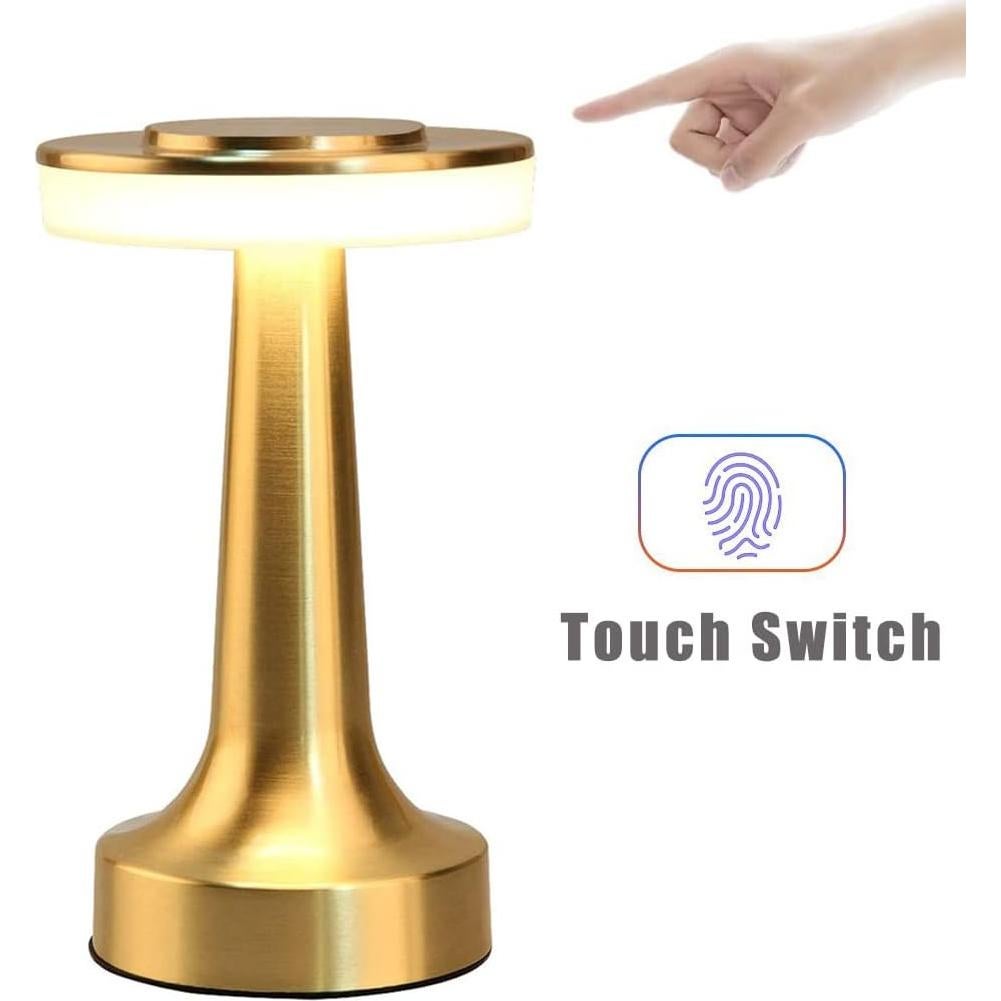 Lámpara de Mesa LED Cyrubalkinin Portátil Táctil 3 Niveles