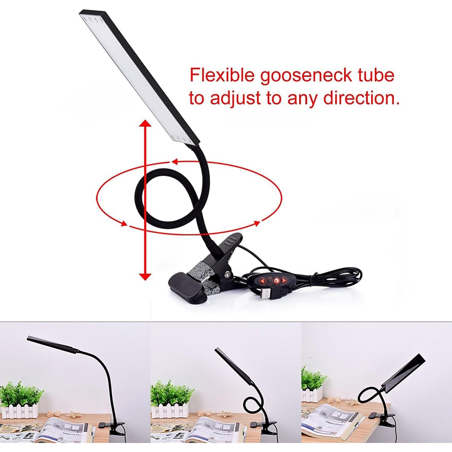 Lámpara de Escritorio LED VICFUN 5W Regulable Clip Negro