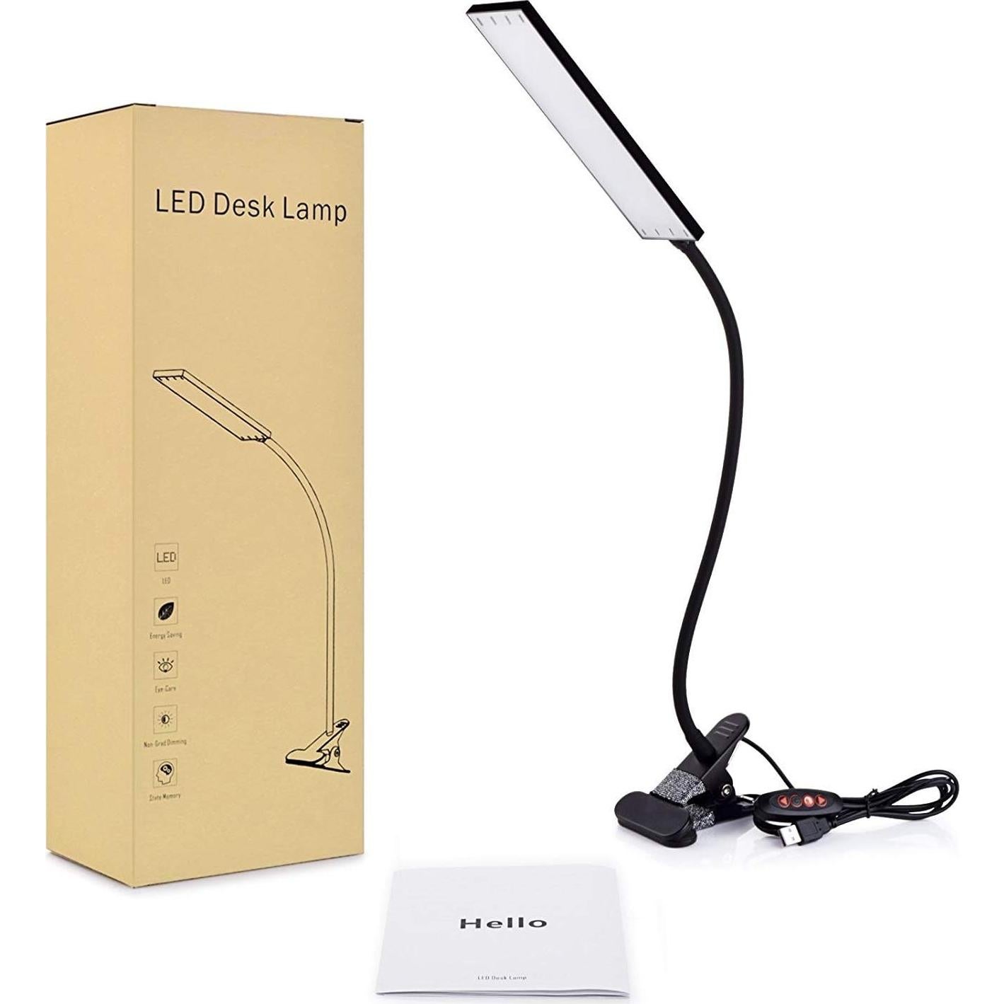 Lámpara de Escritorio LED VICFUN 5W Regulable Clip Negro