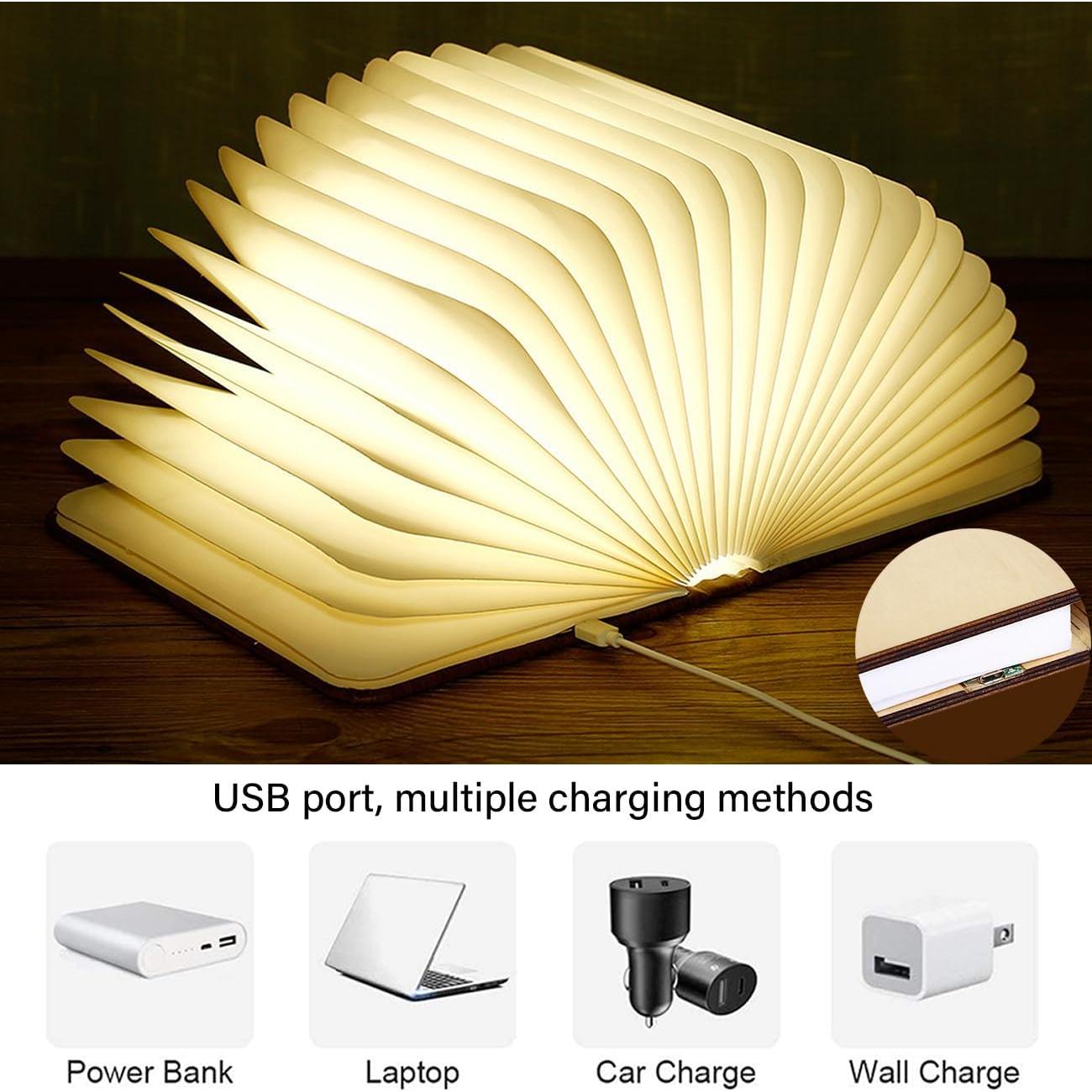 Lámpara de Libro Plegable LOVUMMOR LED Recargable USB 12x9cm