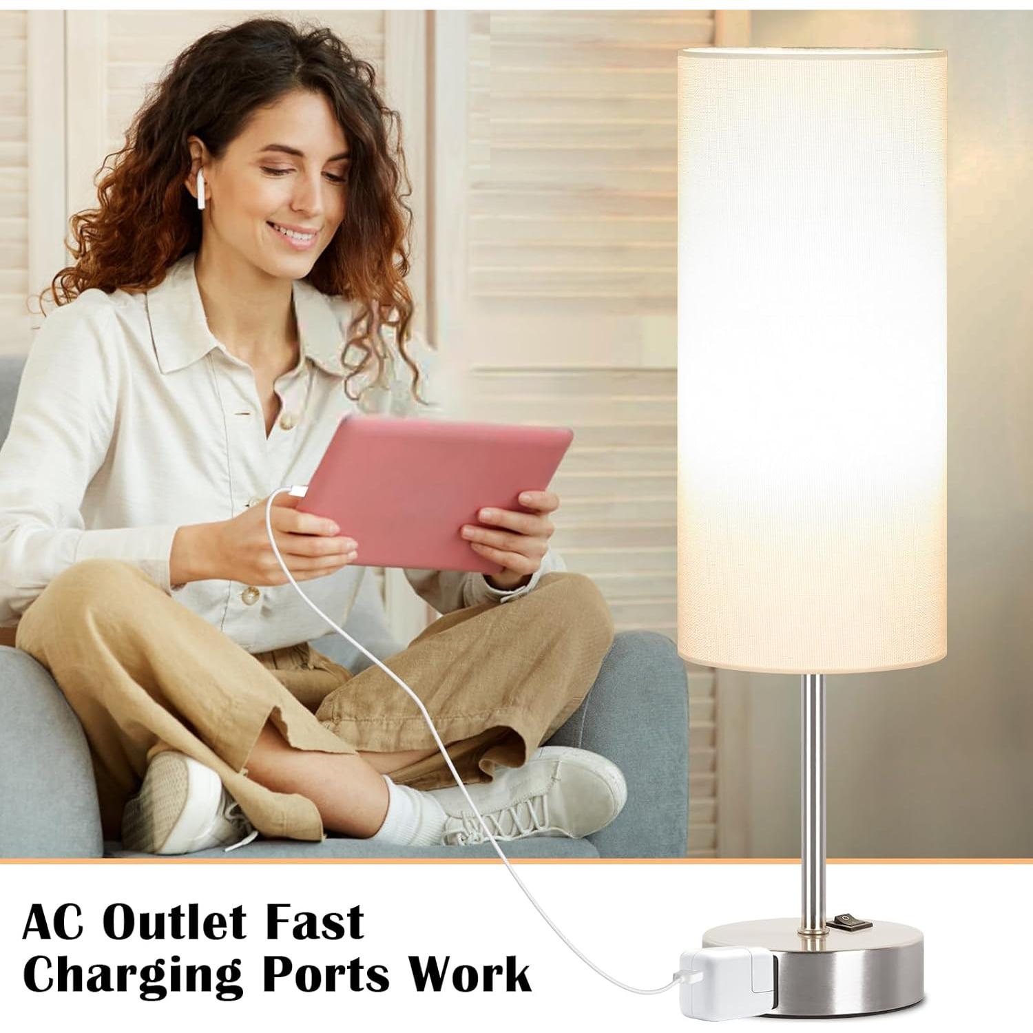 Juego de 2 Lámparas de Mesa ZJOJO 45.72cm Regulables 3 Niveles