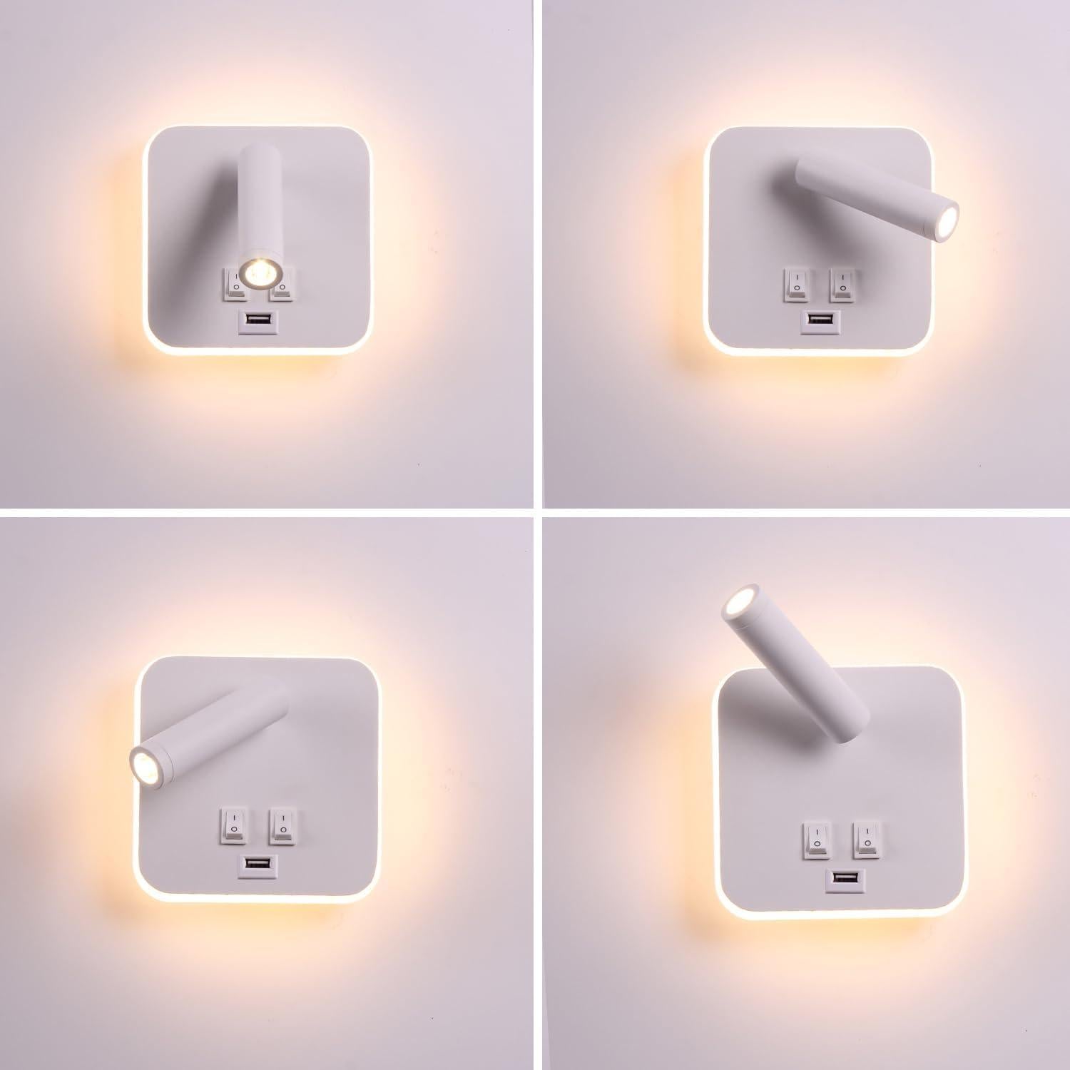 Luz de Pared LED AIRTWESD con Carga USB 13W 3000K Blanca