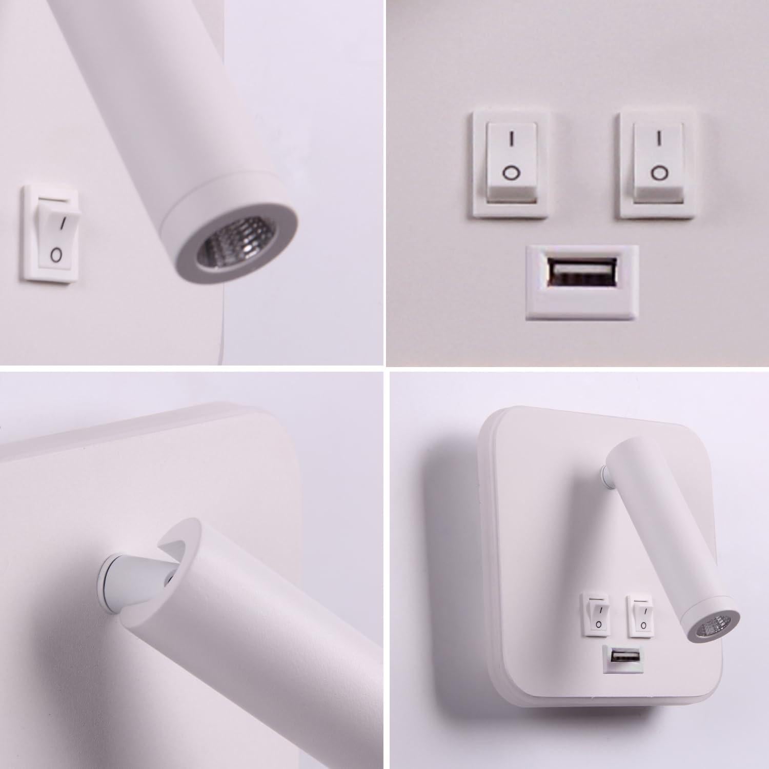 Luz de Pared LED AIRTWESD con Carga USB 13W 3000K Blanca