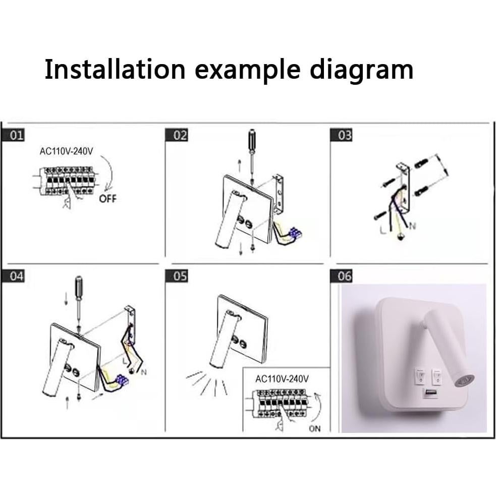 Luz de Pared LED AIRTWESD con Carga USB 13W 3000K Blanca