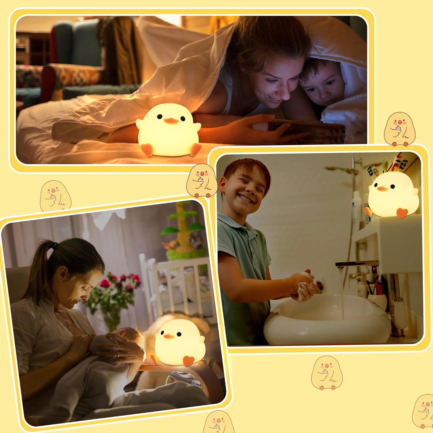 Luz Nocturna Pato DoDo - Lámpara Silicona 9x9x13cm Recargable