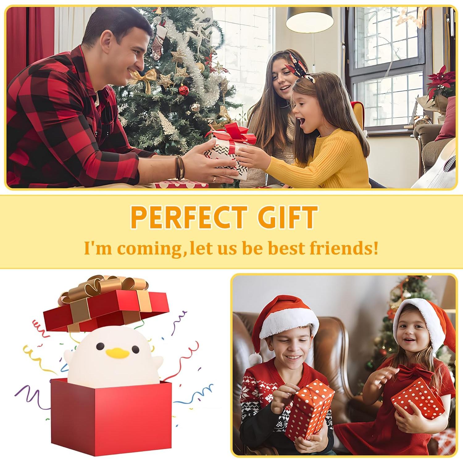 Luz Nocturna Pato DoDo - Lámpara Silicona 9x9x13cm Recargable