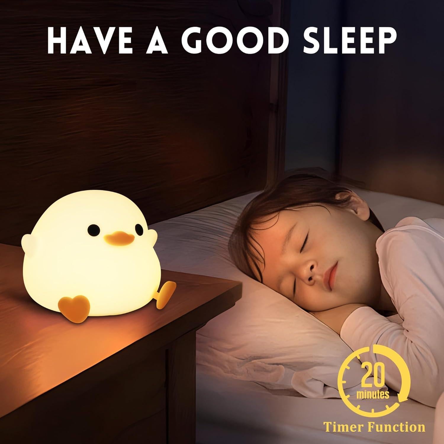 Luz Nocturna Pato DoDo - Lámpara Silicona 9x9x13cm Recargable