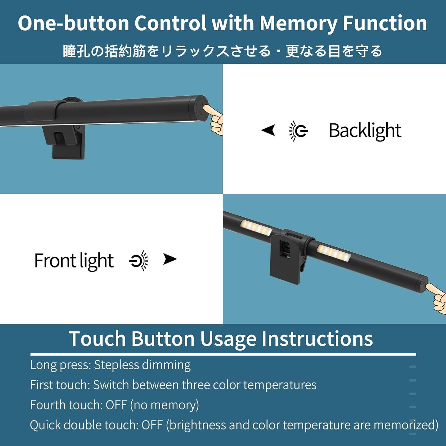 Barra de Luz para Monitor OOWOLF 33cm LED CRI>95 Ajustable
