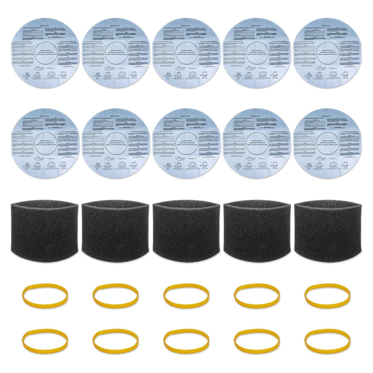 Paquete de 10 Filtros Shop Vac 5 Galones - Papel y Espuma