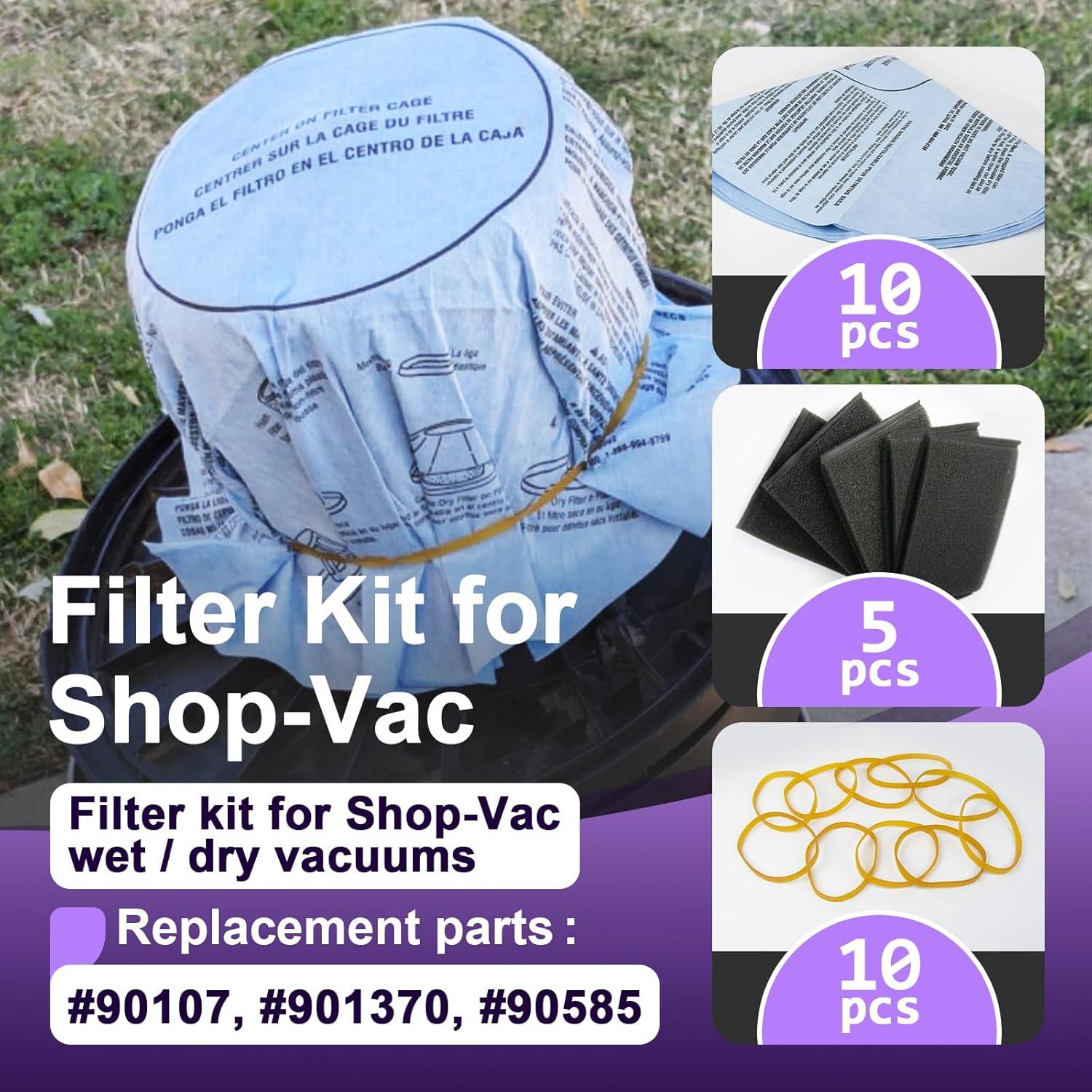 Paquete de 10 Filtros Shop Vac 5 Galones - Papel y Espuma