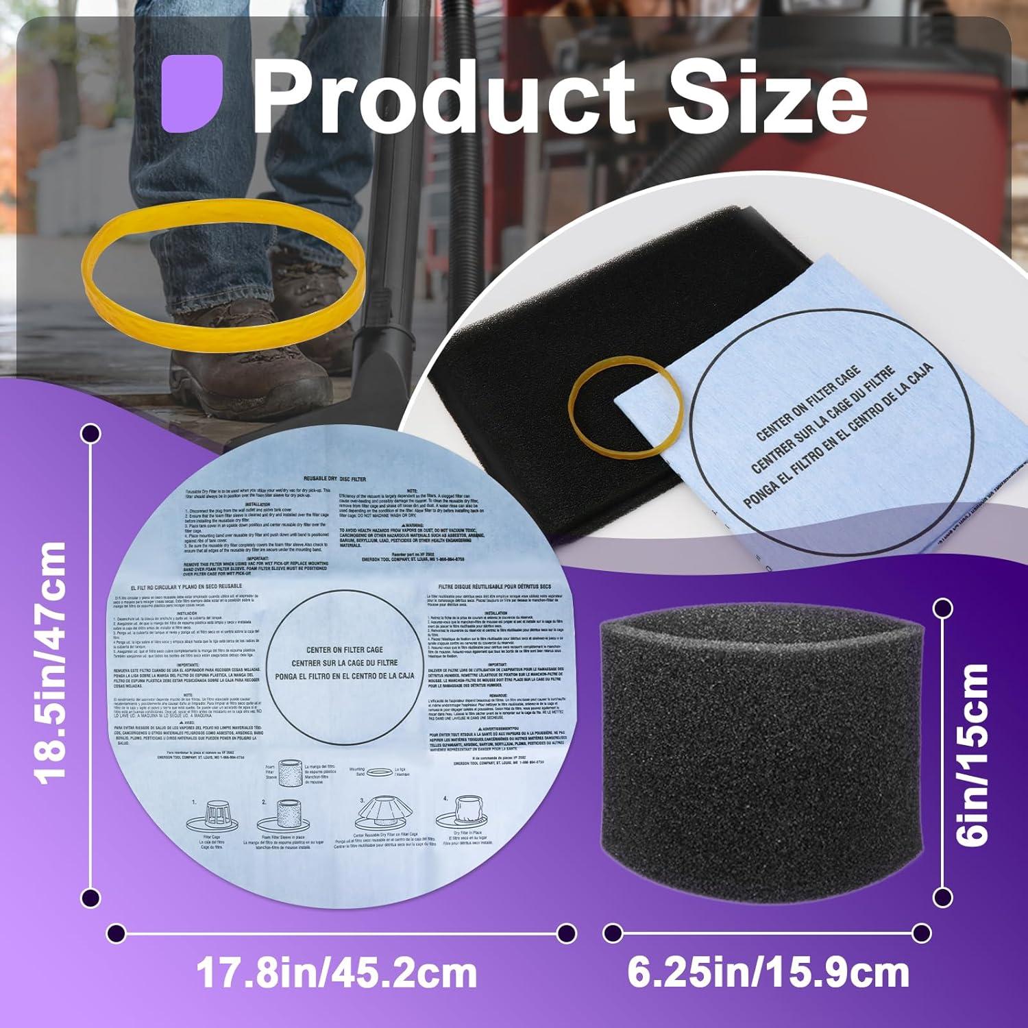 Paquete de 10 Filtros Shop Vac 5 Galones - Papel y Espuma