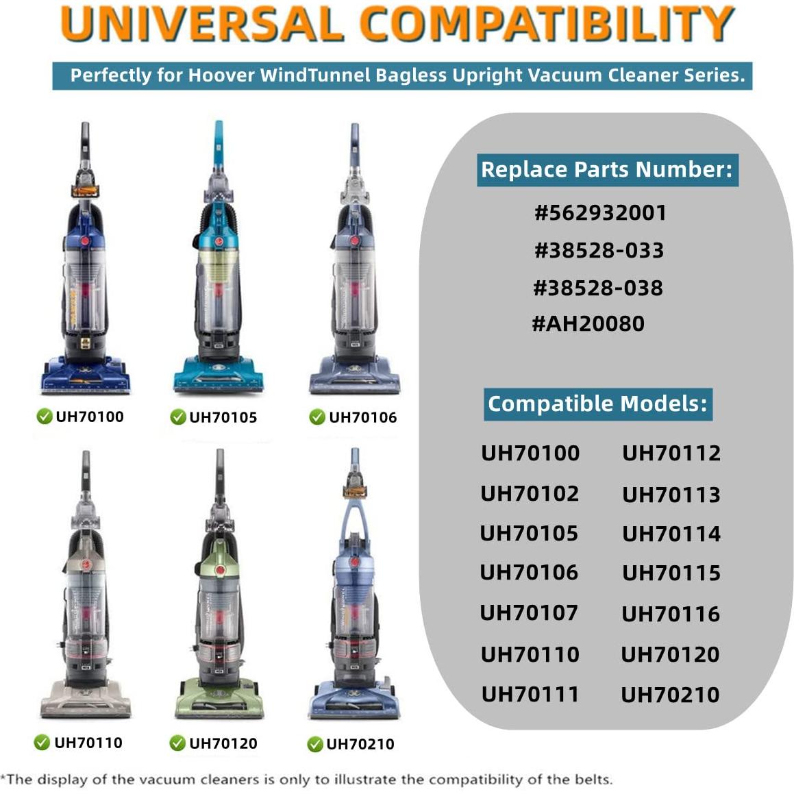 Cinturones de Reemplazo JEDELEOS para Aspiradora Hoover WindTunnel - Paquete de 2