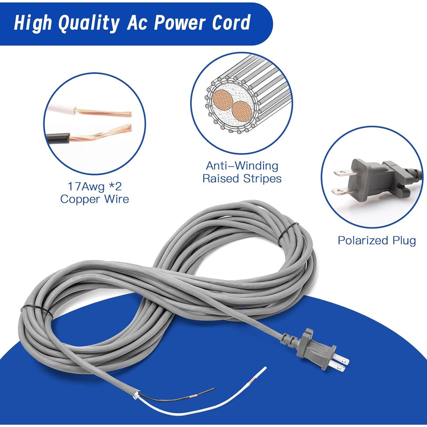 Cable de Alimentación 10.97m para Aspiradora Shark Navigator