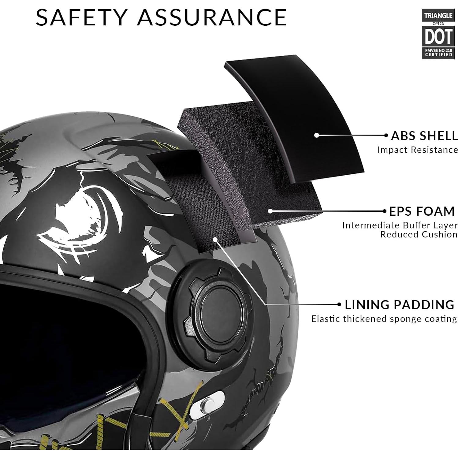 Casco Motocross TRIANGLE OP12A Visor Doble Verde